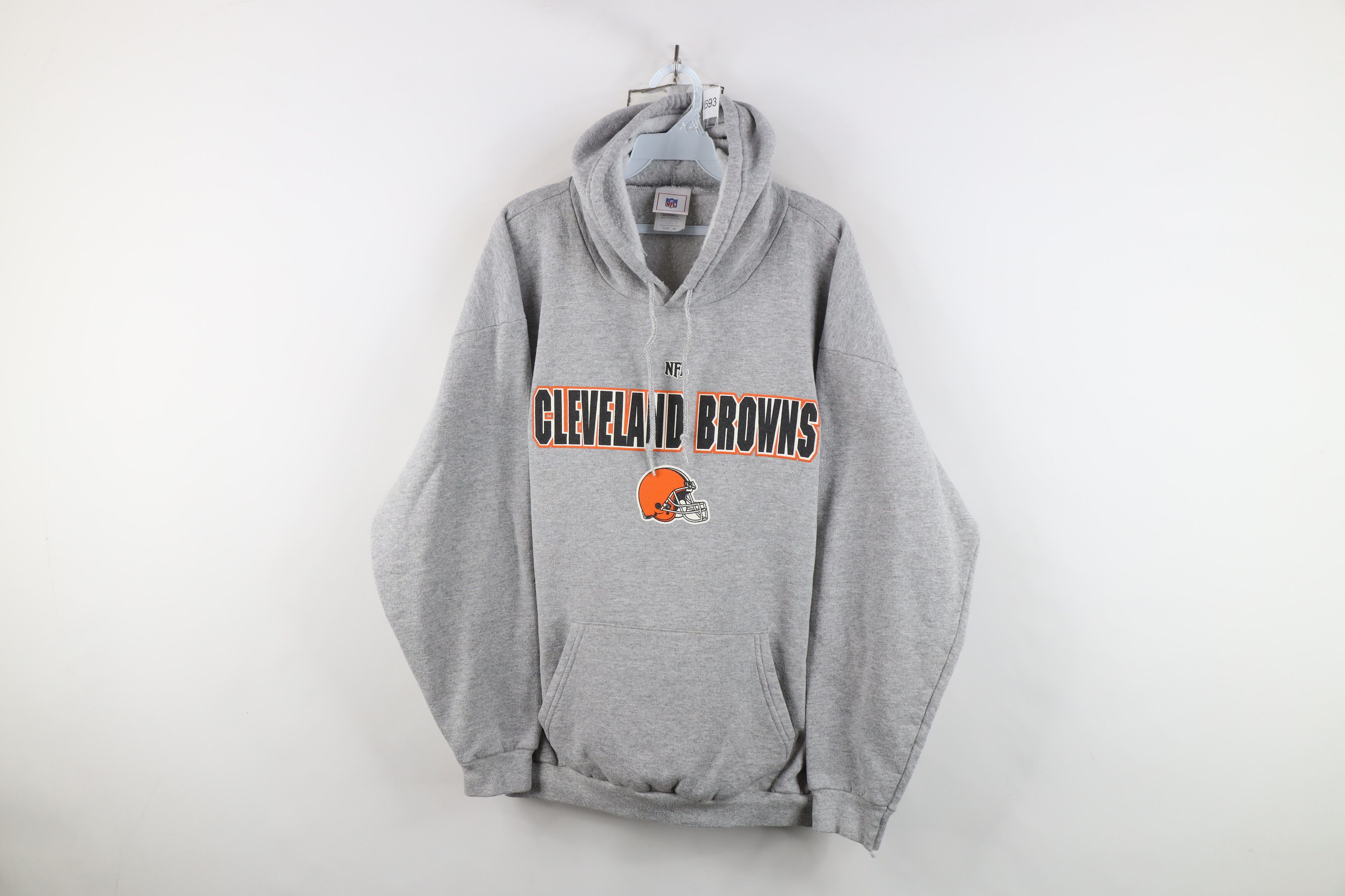 Vintage Vintage NFL Cleveland Browns Football Hoodie Sweatshirt Gray Size US XL / EU 56 / 4 - 1 Thumbnail