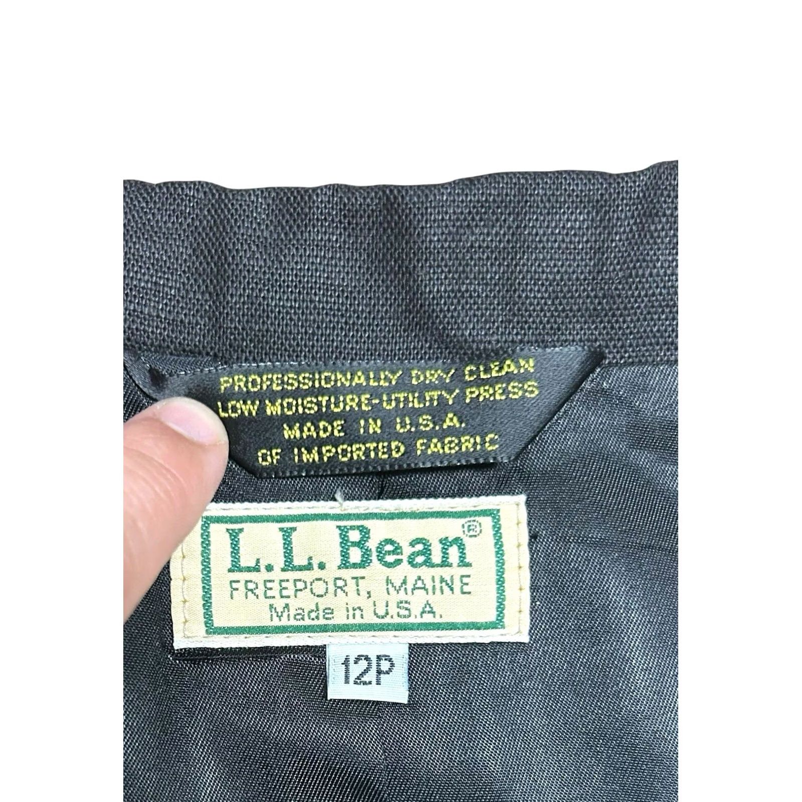 Vintage VINTAGE L.L.Bean Freeport Main Black Blazer Women’s Sz 12P 1 Button USA Polyester Lined Mid-Length cardigan? Size XL / US 12-14 / IT 48-50 - 6 Thumbnail
