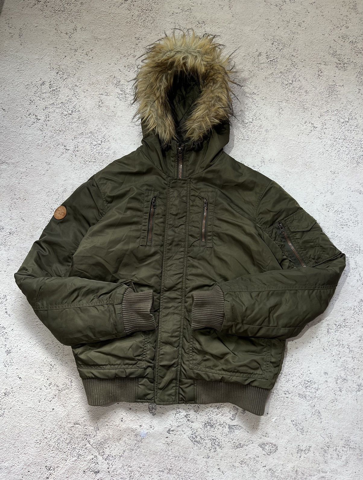 If Six Was Nine × Le Grande Bleu (L.G.B.) * Y2k Vintage Mohair Fluffy Fuzzy Fur Hood Bomber Jacket Size US M / EU 48-50 / 2 - 5 Thumbnail