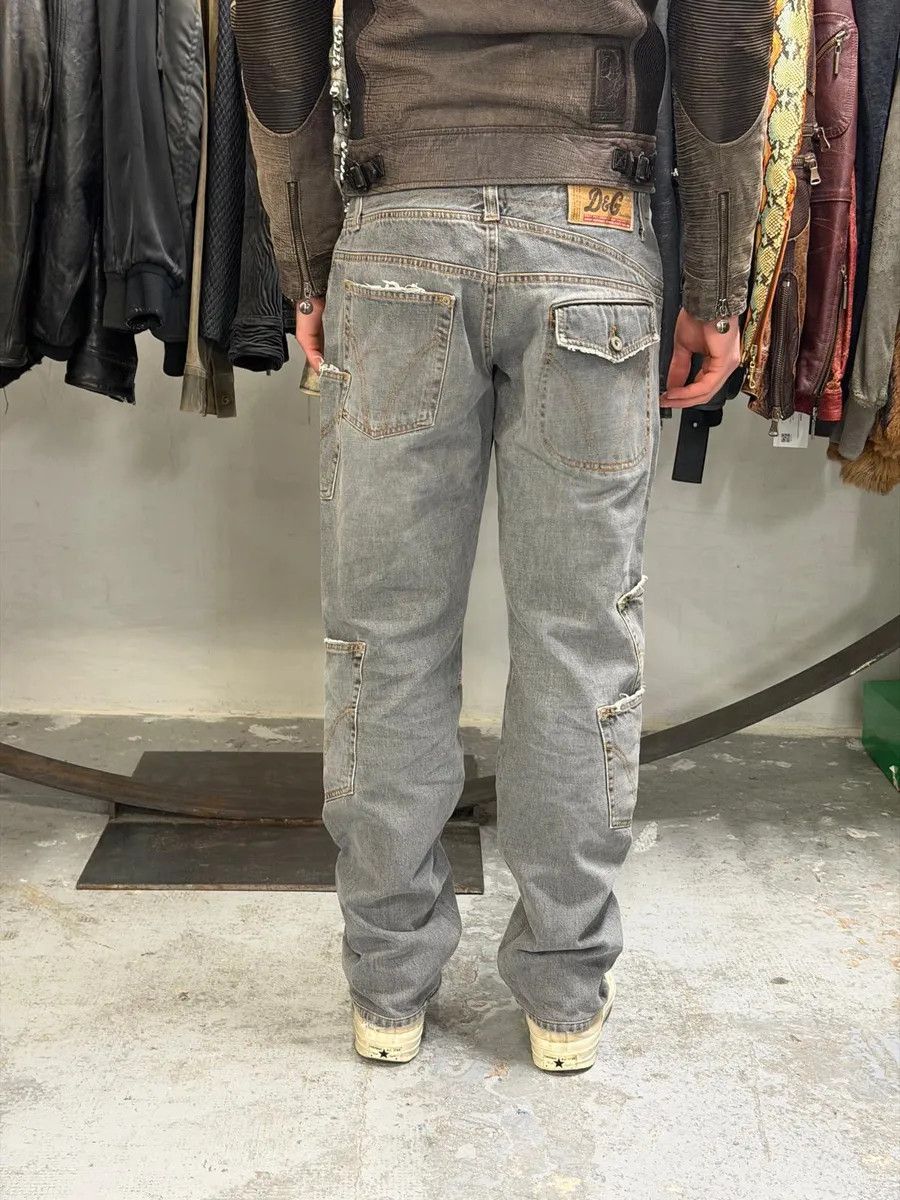 Dolce & Gabbana AW2004 Dolce & Gabbana Grey Asymmetrical Cargo Denim Jeans Size US 32 / EU 48 - 4 Thumbnail