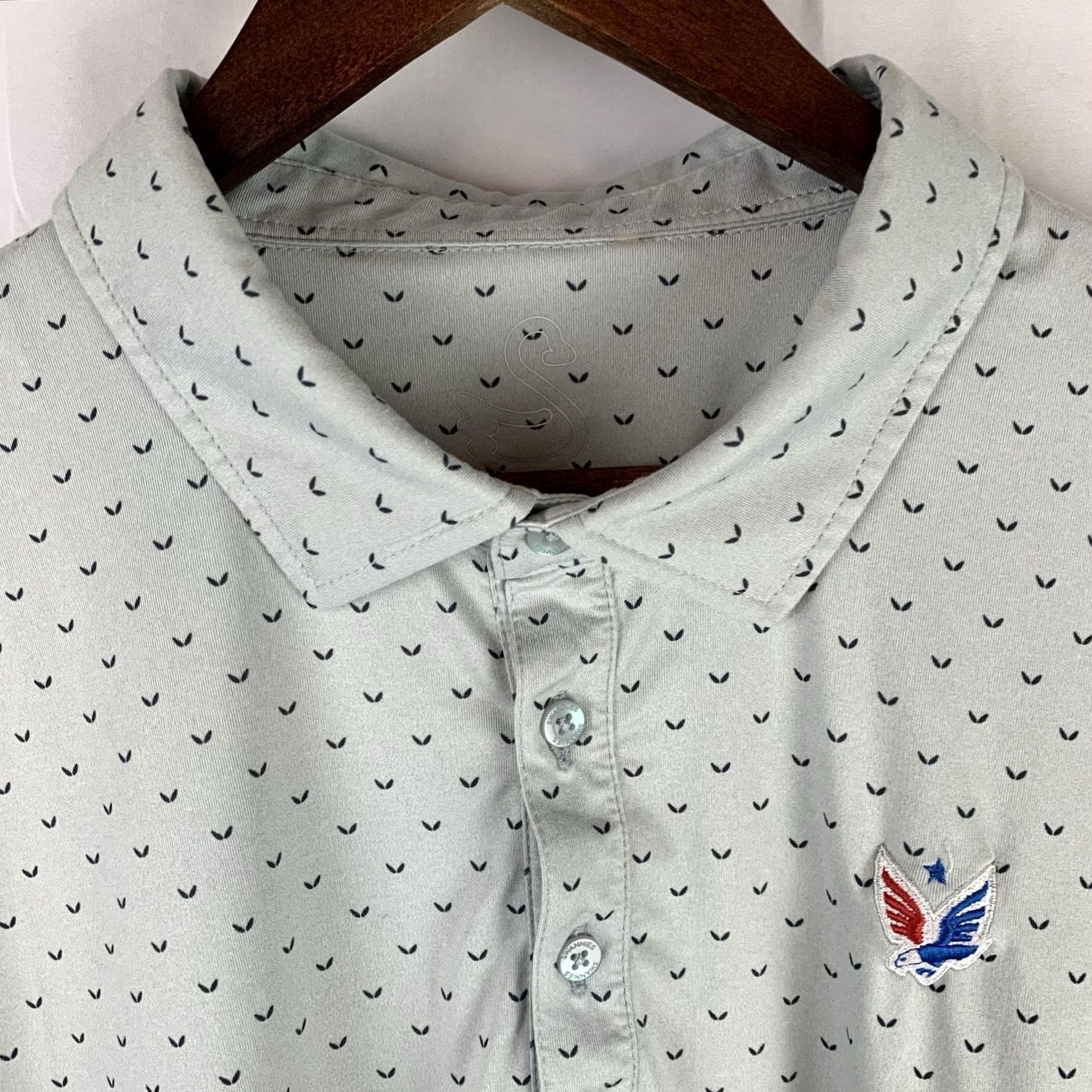 Vintage Swannies Polo Shirt Mens XL Extra Large Geometric Golf Performance AOP Shirt Size US XL / EU 56 / 4 - 3 Thumbnail
