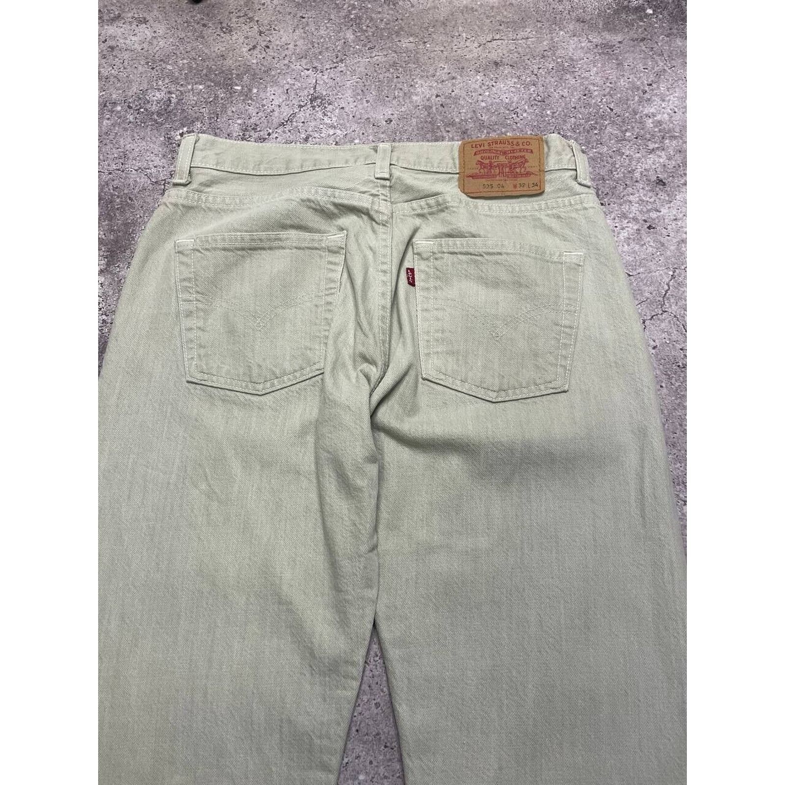 Levi's × Vintage Vintage Levi’s Light Green Straight-Leg Jeans Cotton Denim Size US 33 - 4 Thumbnail