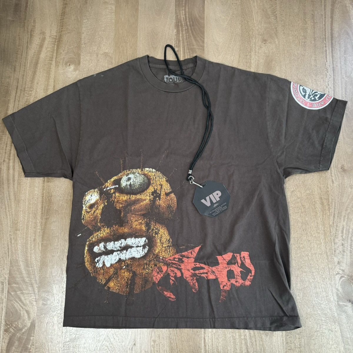 image of Travis Scott Utopia Vip Shirt in Brown, Men's (Size XL)