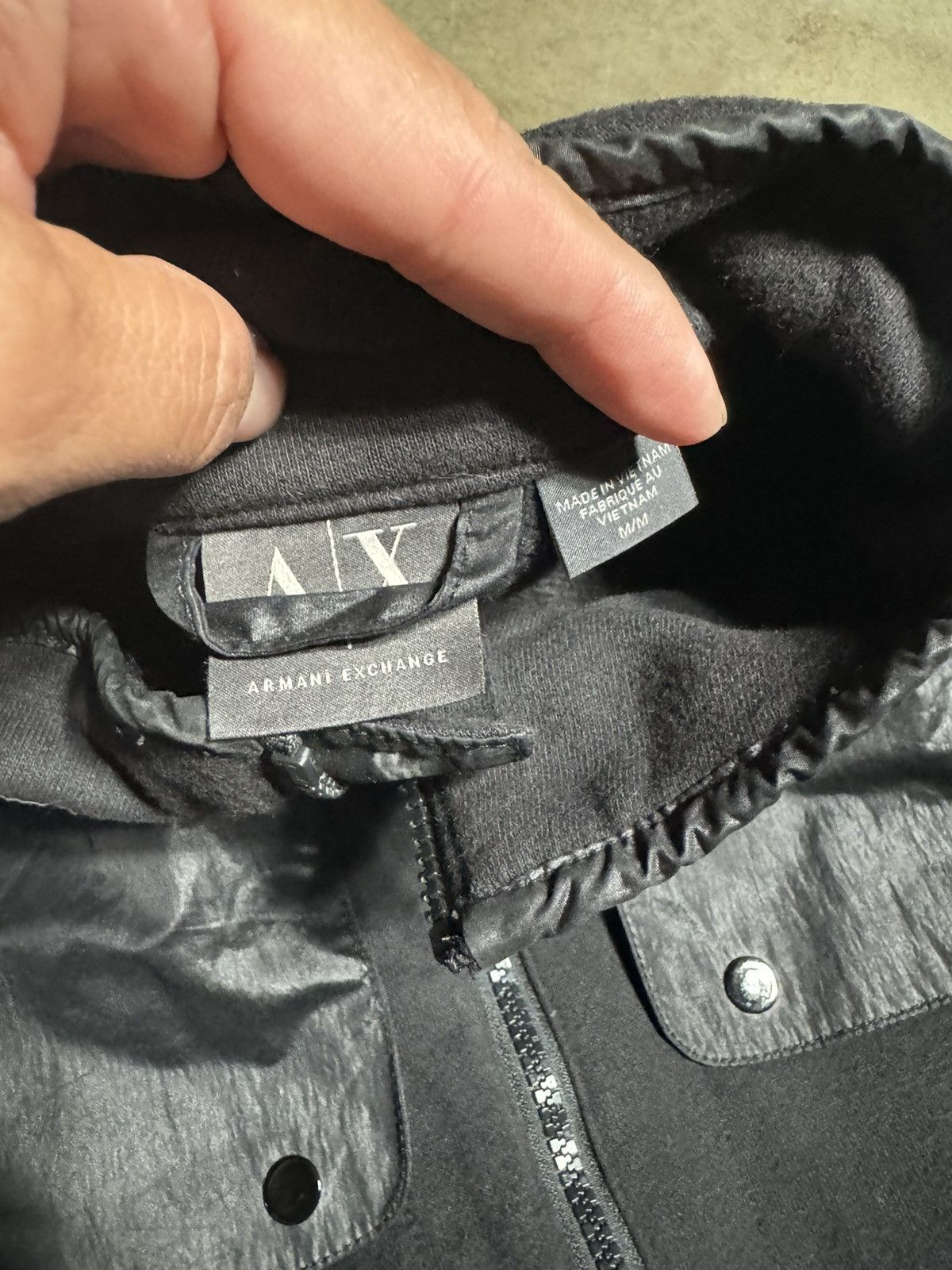 Armani Exchange Armani Exchange Men's Black Full Zip Jacket with Pockets Size US M / EU 48-50 / 2 - 2 Thumbnail
