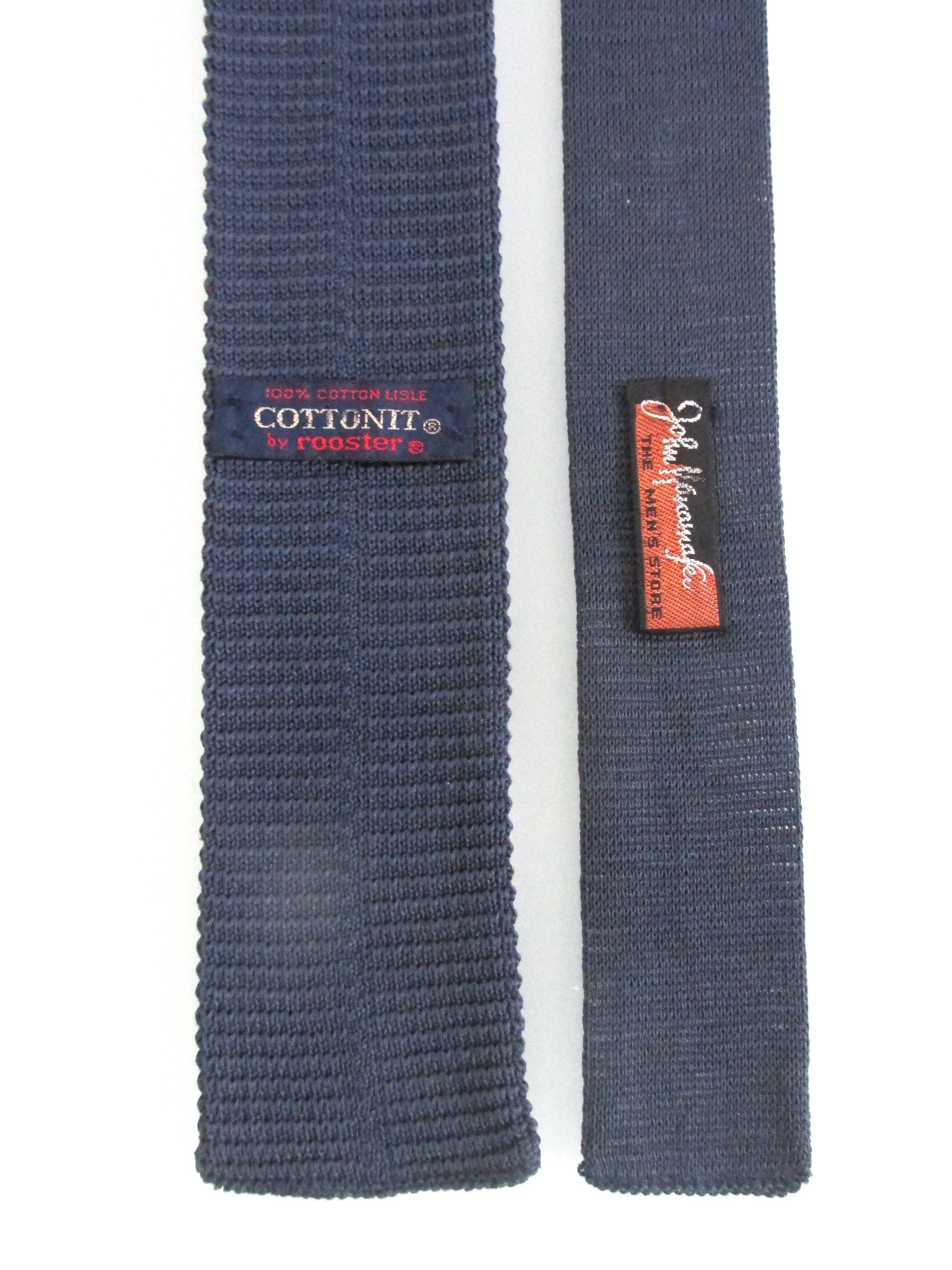 Other Rooster Flat/Square Bottom Vintage Men's Cotton Knit Tie Size ONE SIZE - 4 Thumbnail