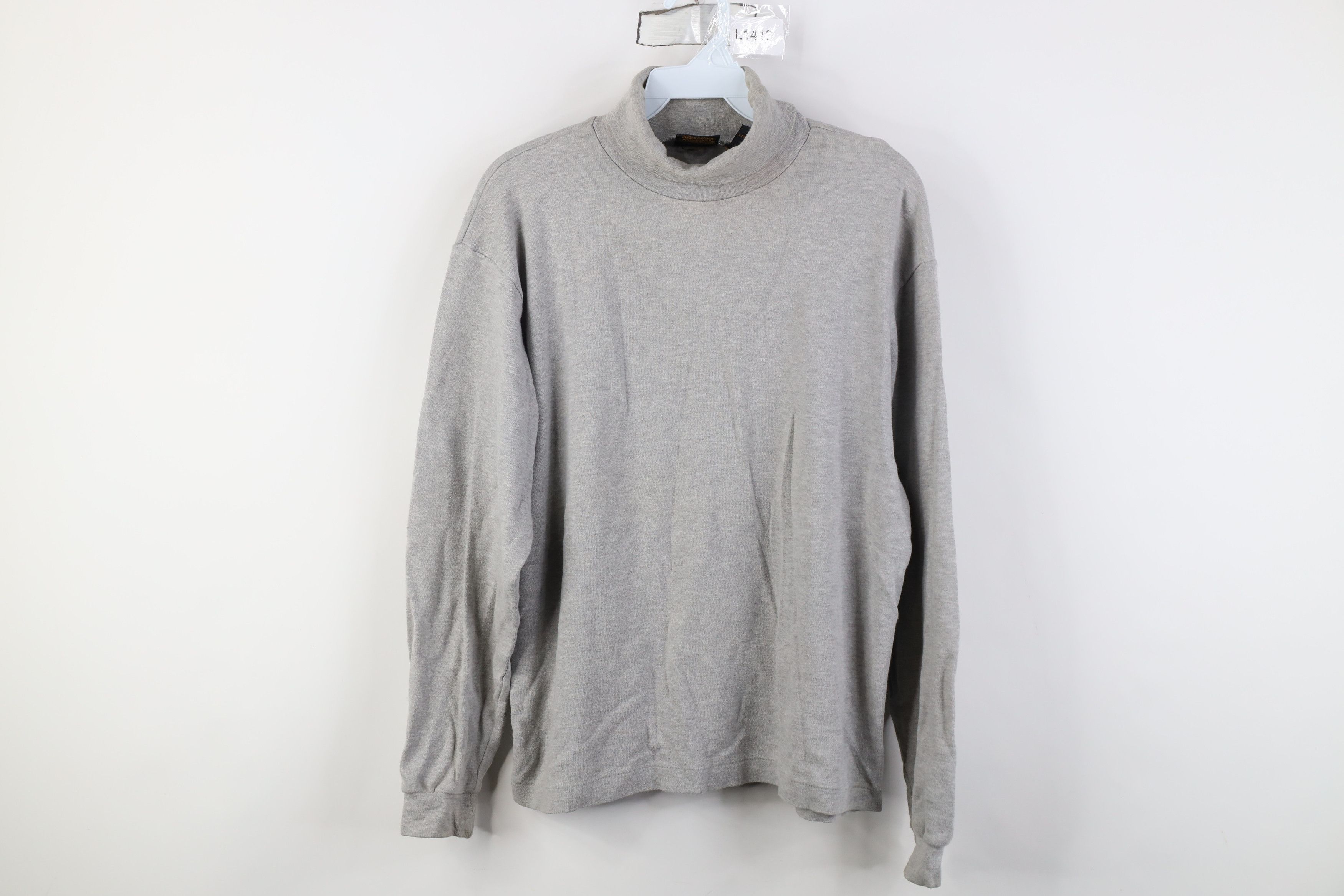 Eddie Bauer Vintage 90s Eddie Bauer Turtleneck T-Shirt Heather Gray Size L / US 10 / IT 46 - 1 Thumbnail
