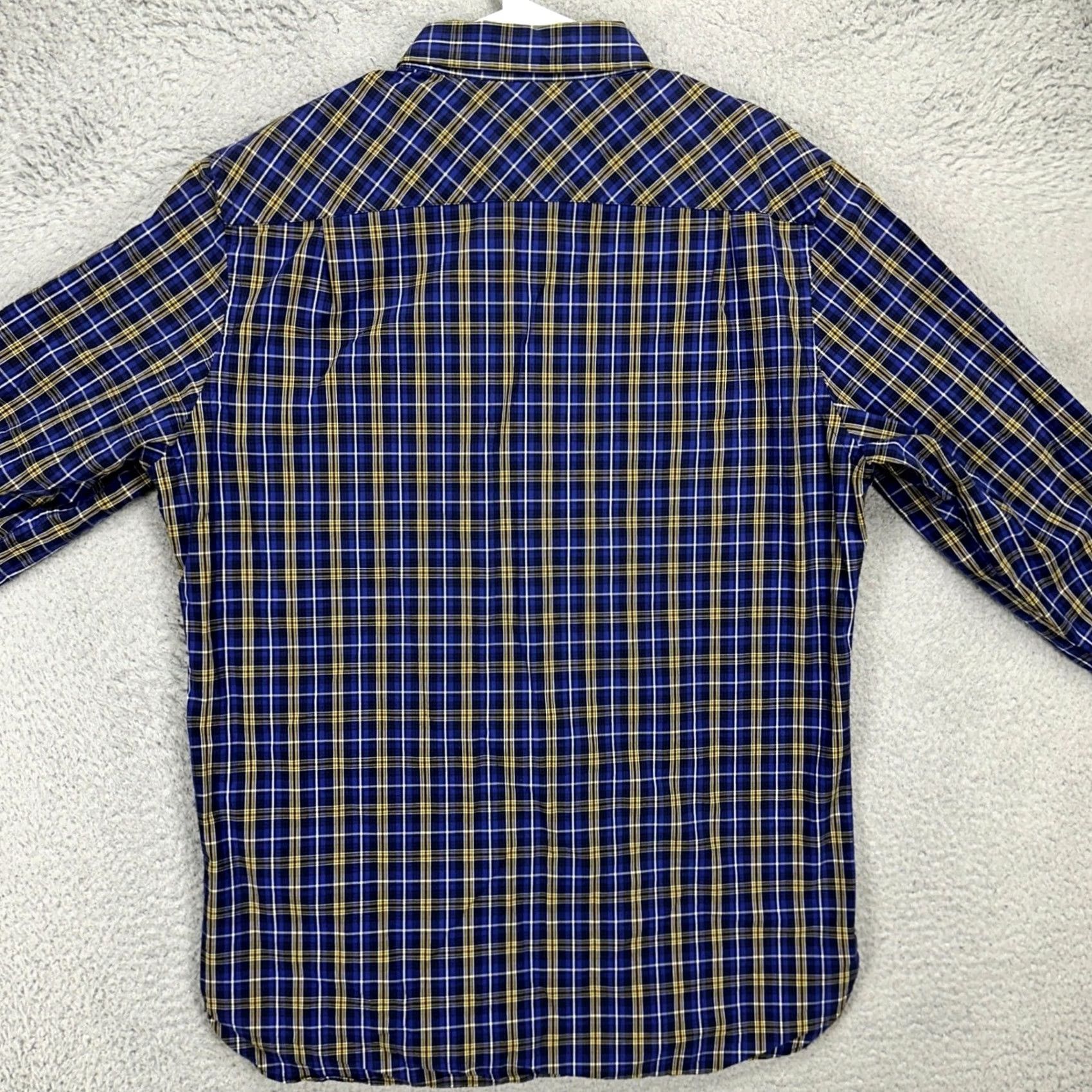 Banana Republic VINTAGE Banana Republic Mens Button-Up Shirt Large Blue Yellow Plaid Cotton Flap Pocket Size US L / EU 52-54 / 3 - 3 Thumbnail