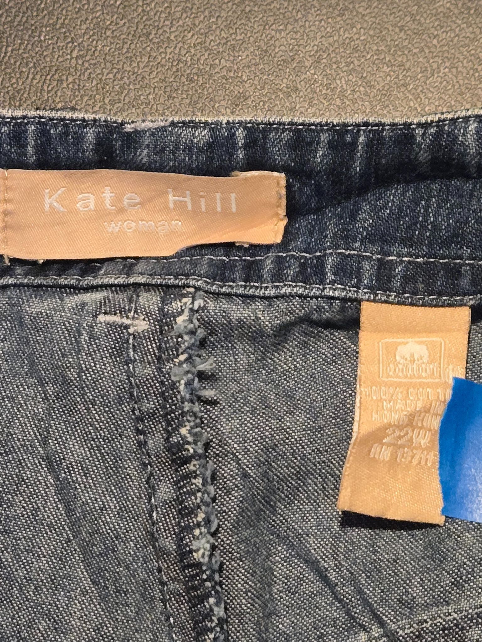 Other Kate Hill Shorts Womens 22W Denim Cargo Blue Button Fly Size 36" / US 14 / IT 50 - 2 Thumbnail