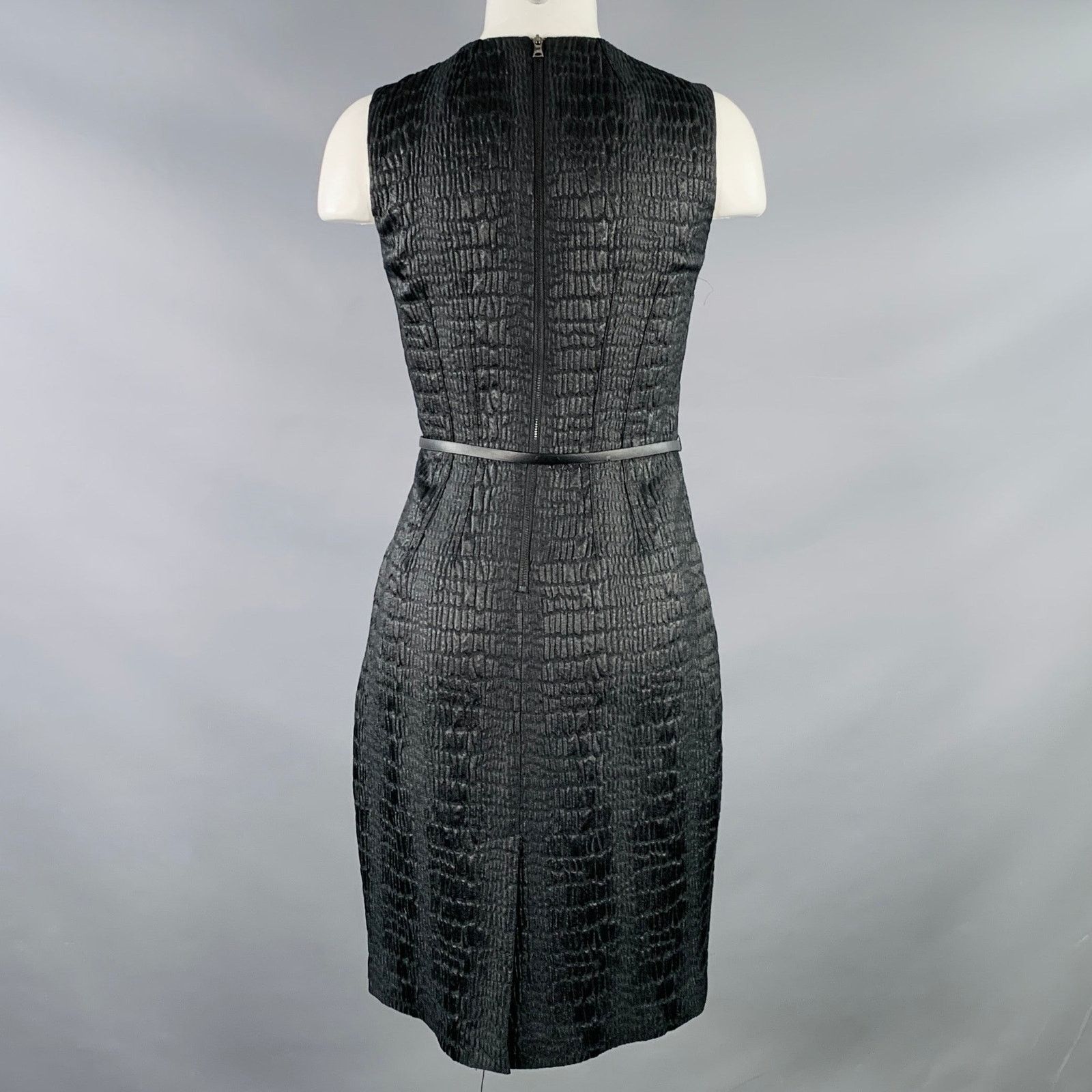 Elie Tahari ELIE TAHARI Black Polyester Blend Sleeveless Midi Dress Size XS / US 0-2 / IT 36-38 - 4 Thumbnail