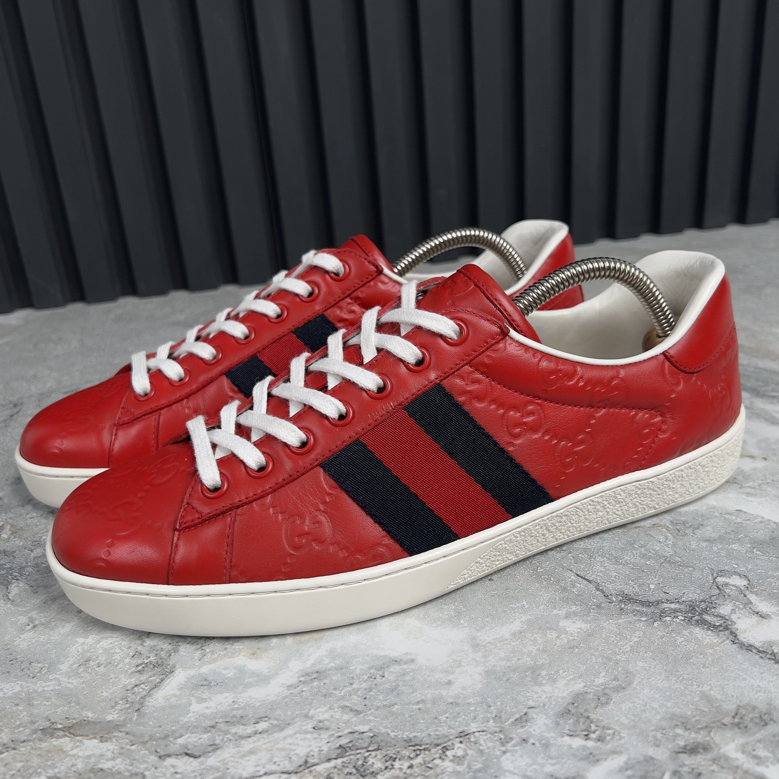 Gucci Gucci Ace Web GG Monogram Low Top Sneakers Leather Size US 8 / EU 41 - 2 Thumbnail