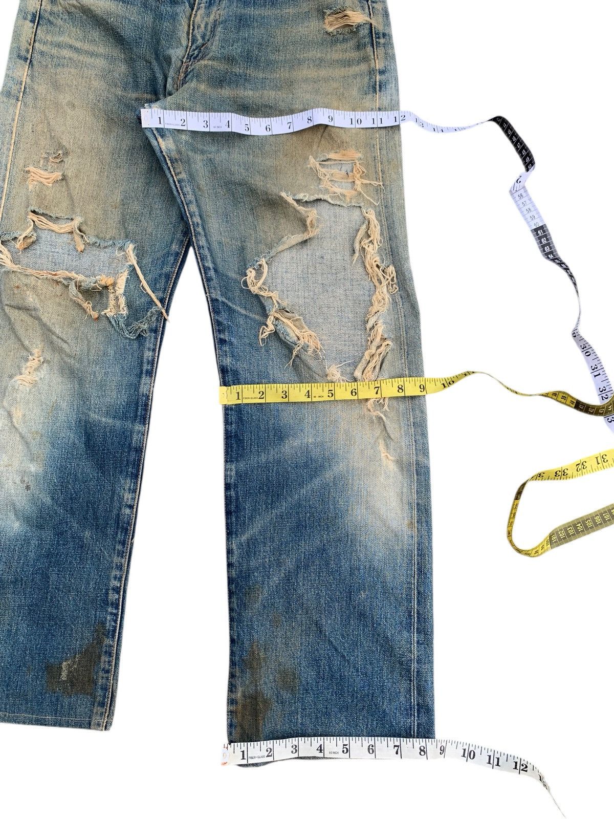 Levi's TRASHER💥VINTAGE LEVIS BIG E SELVEDGE DAMAGE DISTRESSED DENIM Size US 31 - 20 Thumbnail