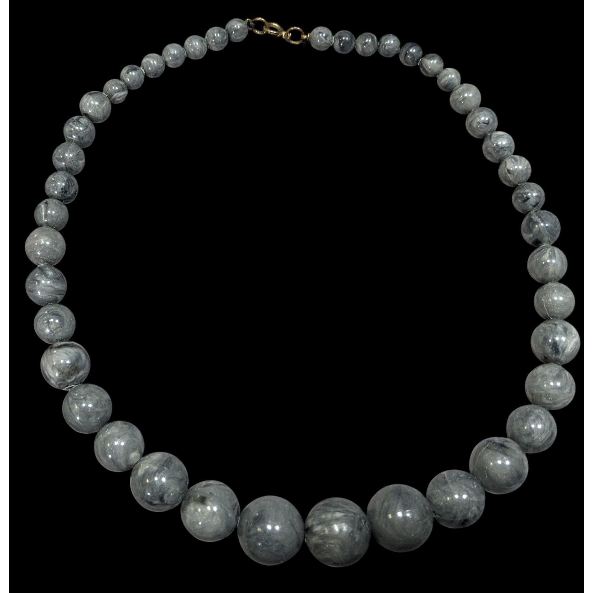 Other Causal Marbled Grey Graduated Plastic Bead Necklace Size ONE SIZE - 1 Thumbnail
