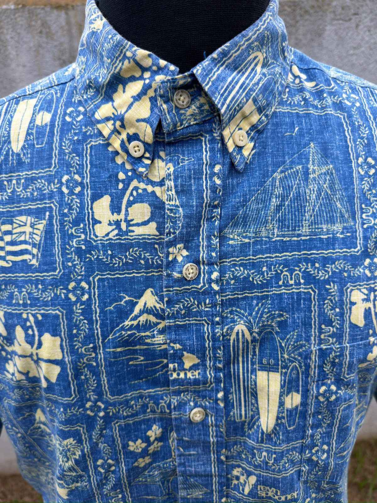 Reyn Spooner PreOwned Reyn Spooner Classic Hawaiian Print Blue Men's L Size US L / EU 52-54 / 3 - 3 Thumbnail