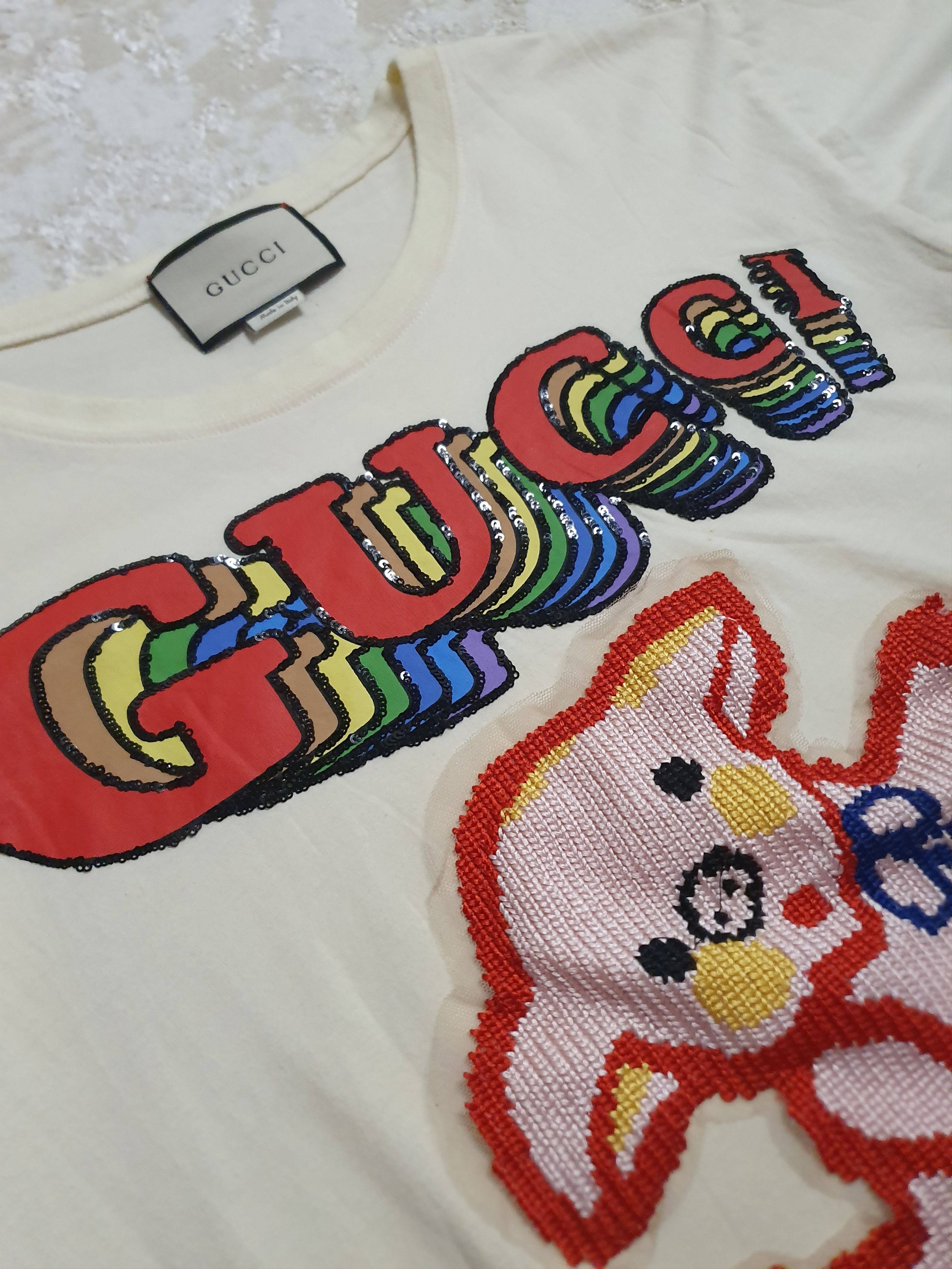 Gucci Gucci logo pig Women's Tshirt Size L / US 10 / IT 46 - 3 Thumbnail