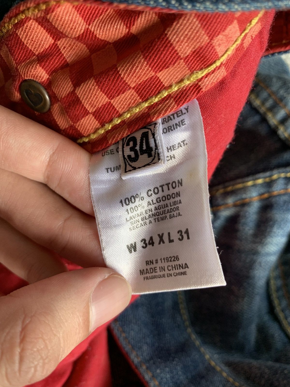 If Six Was Nine CROWN COLLECTIVE BIG SKULL PUNK JAPANESE DISTRESSED DENIM Size US 34 / EU 50 - 20 Thumbnail