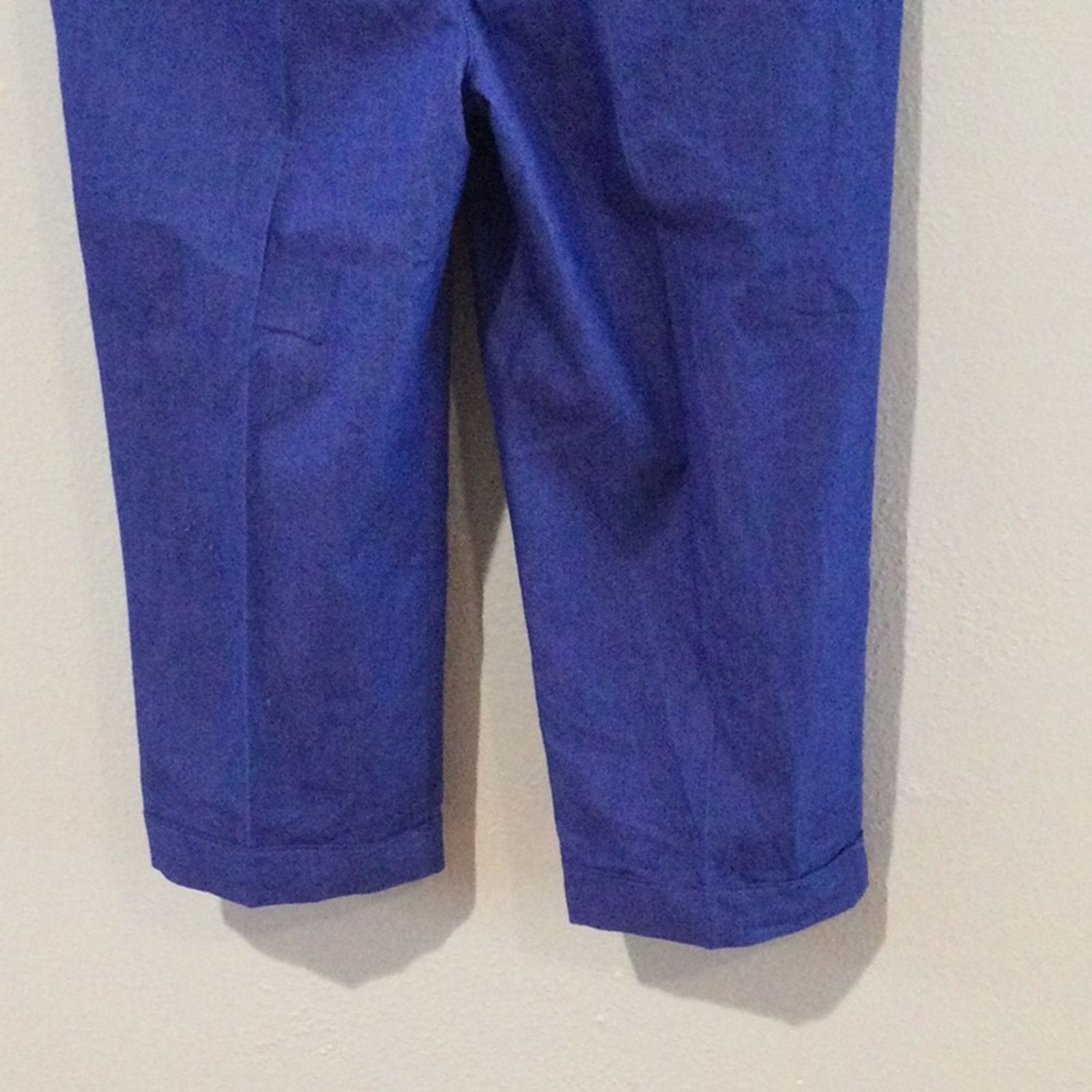 Other Larry Levine Blue Cropped Rolled Cuff Capri Pant Size 8 Size 30" / US 8 / IT 44 - 6 Thumbnail