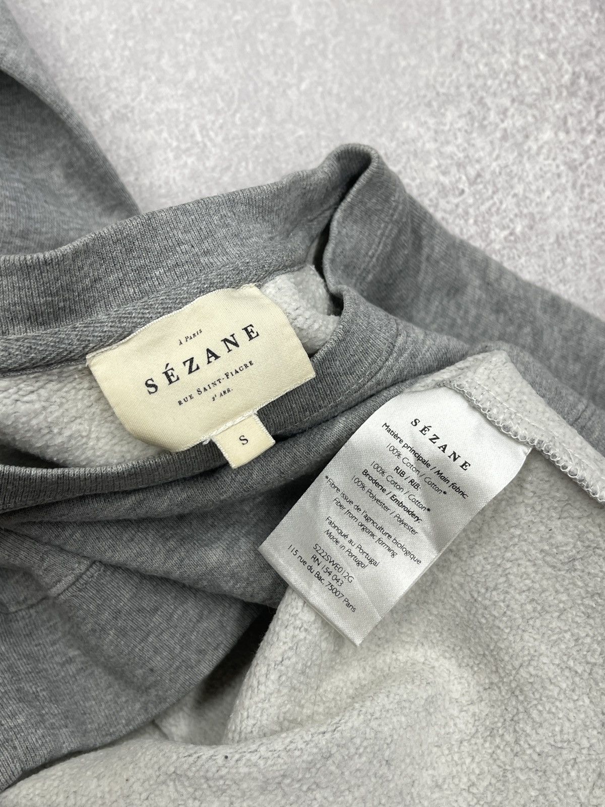 Designer × Sezane Womens Sezane La Superbe Sweatshirt Grey Portugal Size S Size S / US 4 / IT 40 - 6 Thumbnail