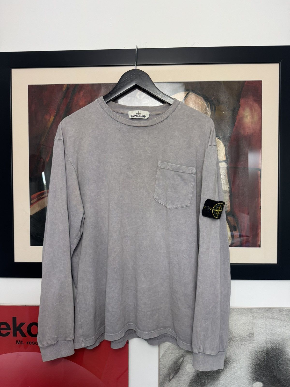 Stone Island Washed Gray Longsleeve Rare Streetwear Casual