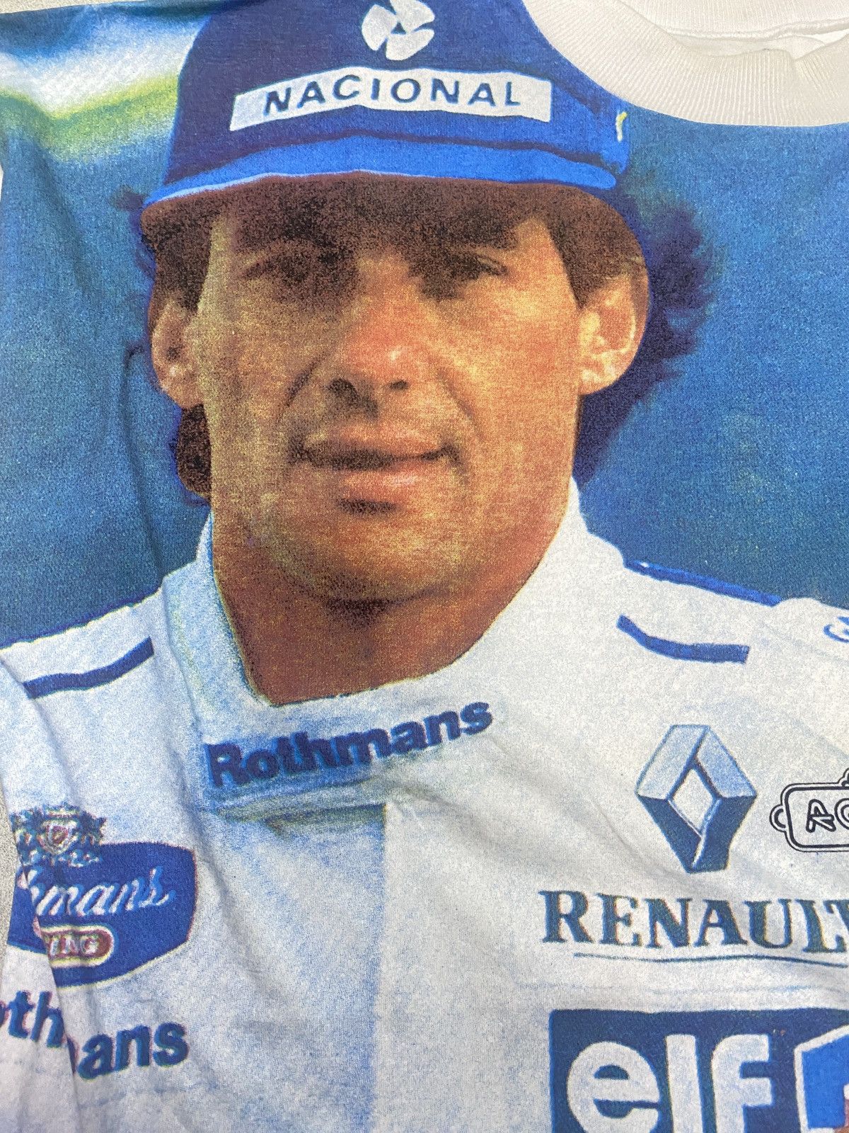Formula 1 × Vintage Vintage Art Ayrton Senna Da Silva Mega Print T Shirt Size US L / EU 52-54 / 3 - 4 Thumbnail
