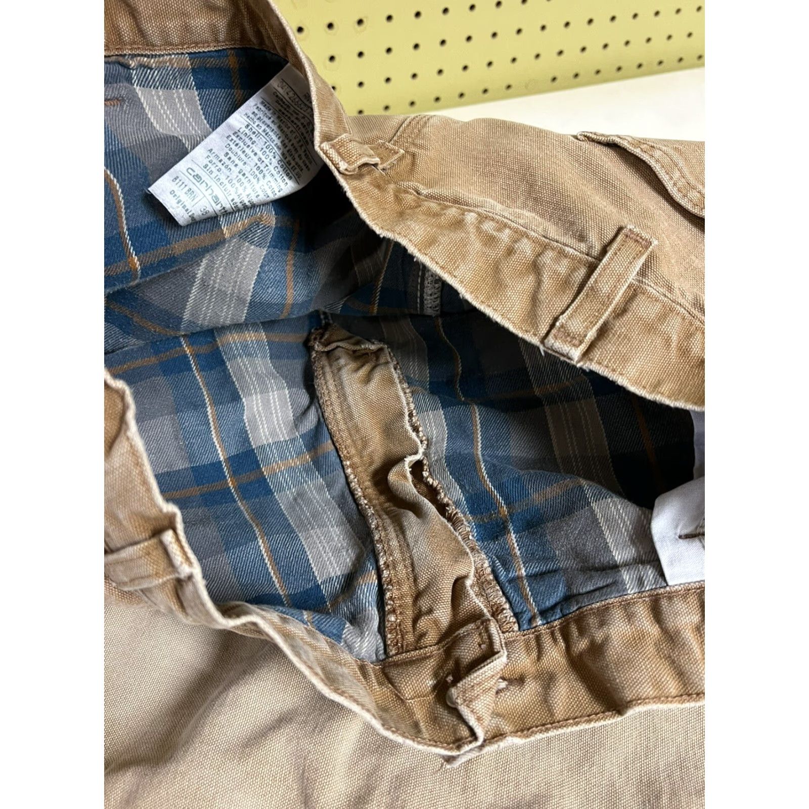 Carhartt VINTAGE Carhartt Mens B111 BRN Canvas Flannel Lined Pants Carpenter Workwear 38x31 38x32 Brown Mens Size US 38 / EU 54 - 5 Thumbnail