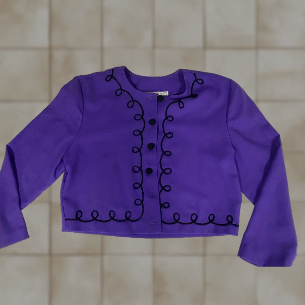 Vintage Norton McNaughton Womens Blazer 14 Purple Tuxedo Notch Lapel Single-Breasted Lightweight Mid-Length Modern Dress Jacket Size XL / US 12-14 / IT 48-50 - 1 Thumbnail