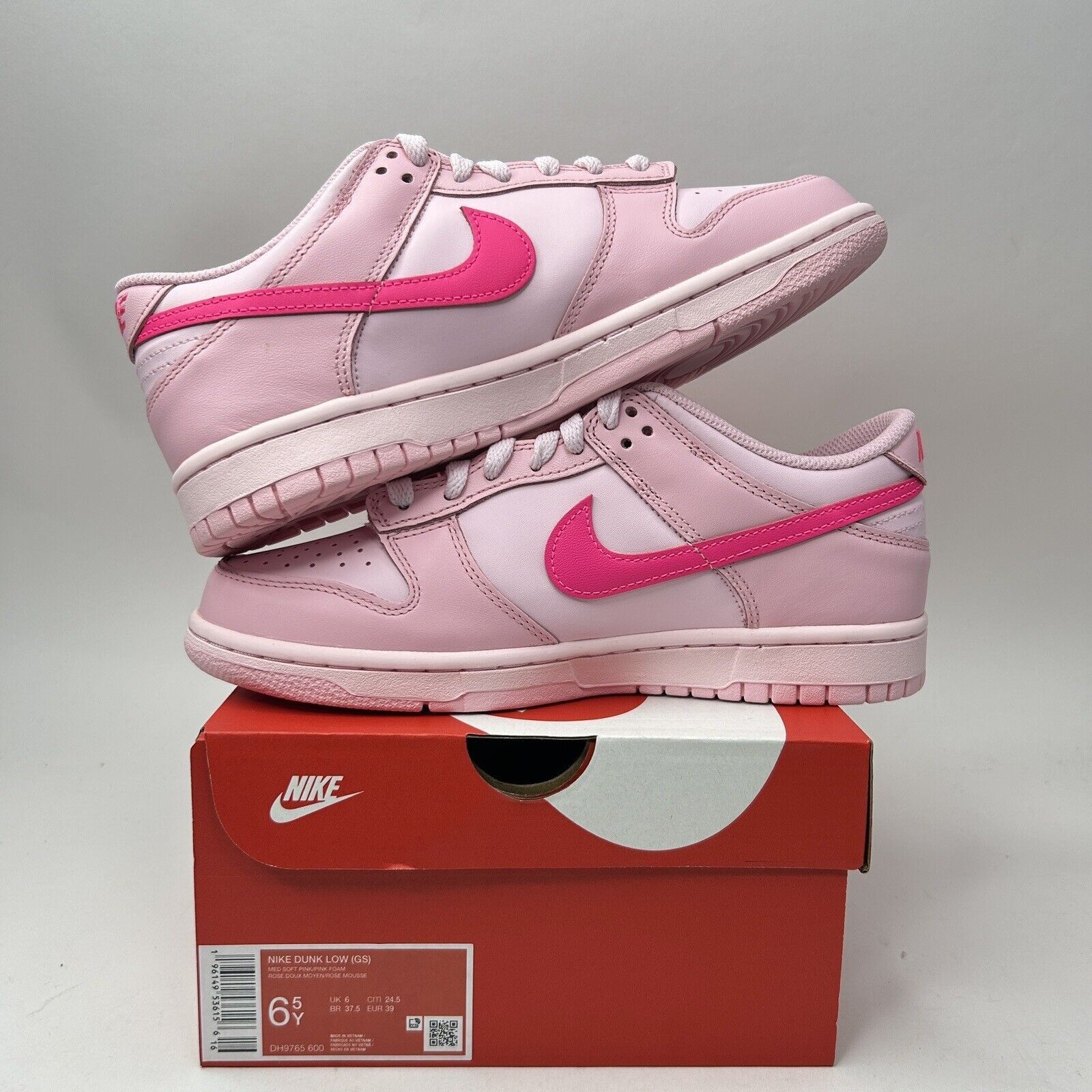 Nike Nike Dunk Low GS “Triple Pink/Pink Panther” 2023 Size US 8 / IT 38 - 3 Thumbnail