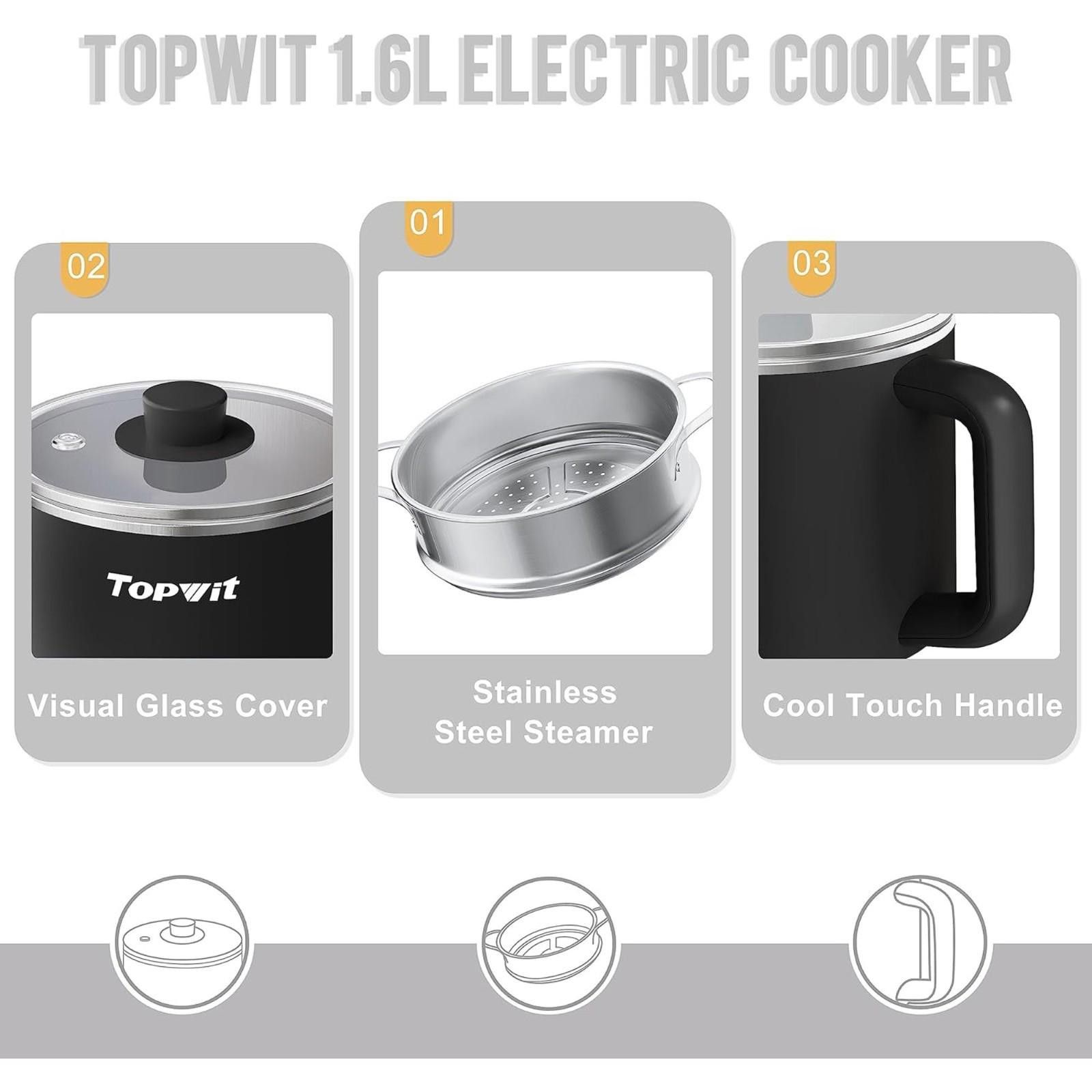 Other Topwit 1.2L Electric Hot Pot for Cooking, Non-Stick Size ONE SIZE - 5 Thumbnail
