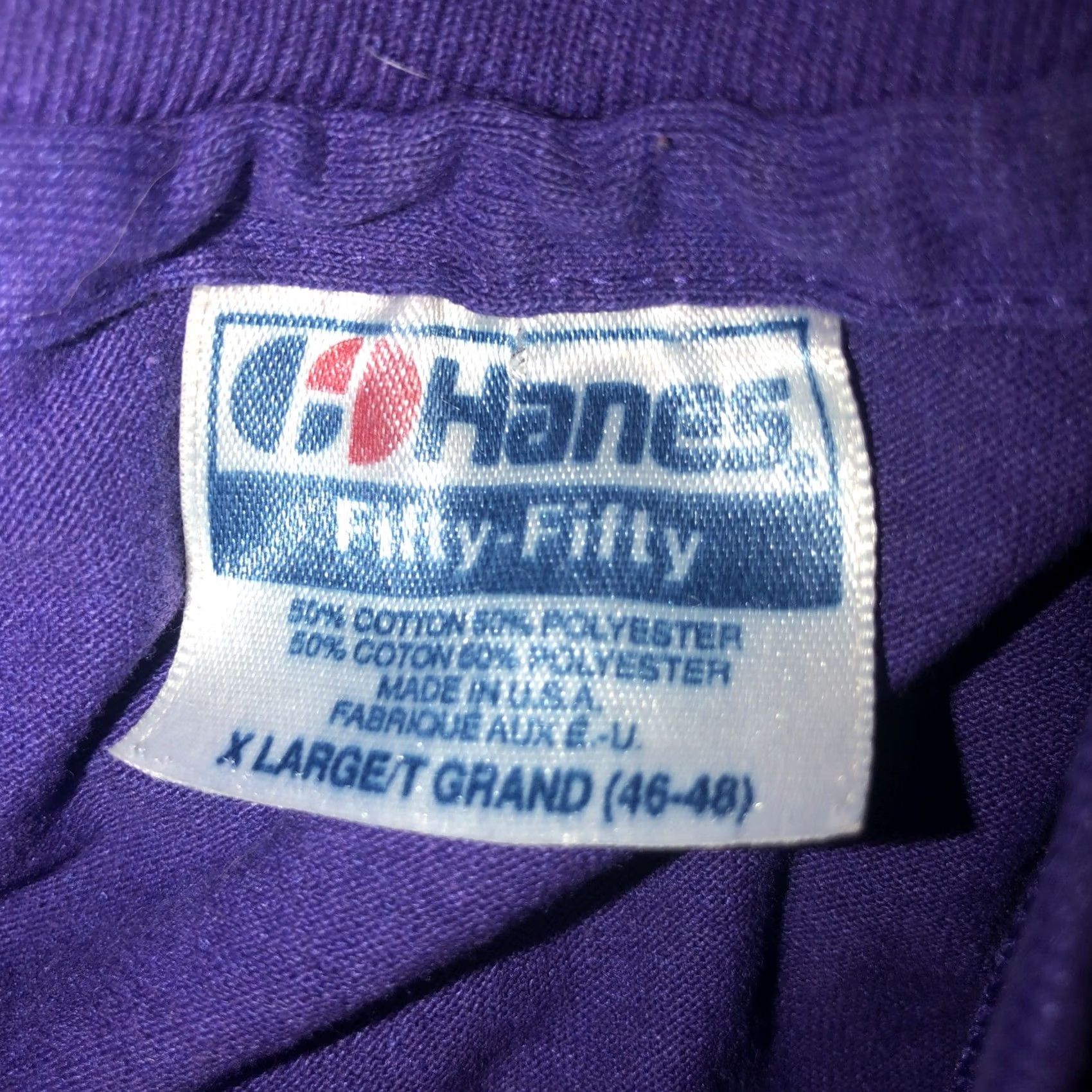 Vintage VINTAGE Single Stitch 1992 T-Shirt Mens Large USA Purple Stitch Short Sleeve Regular Fit Shirt Size US L / EU 52-54 / 3 - 4 Thumbnail