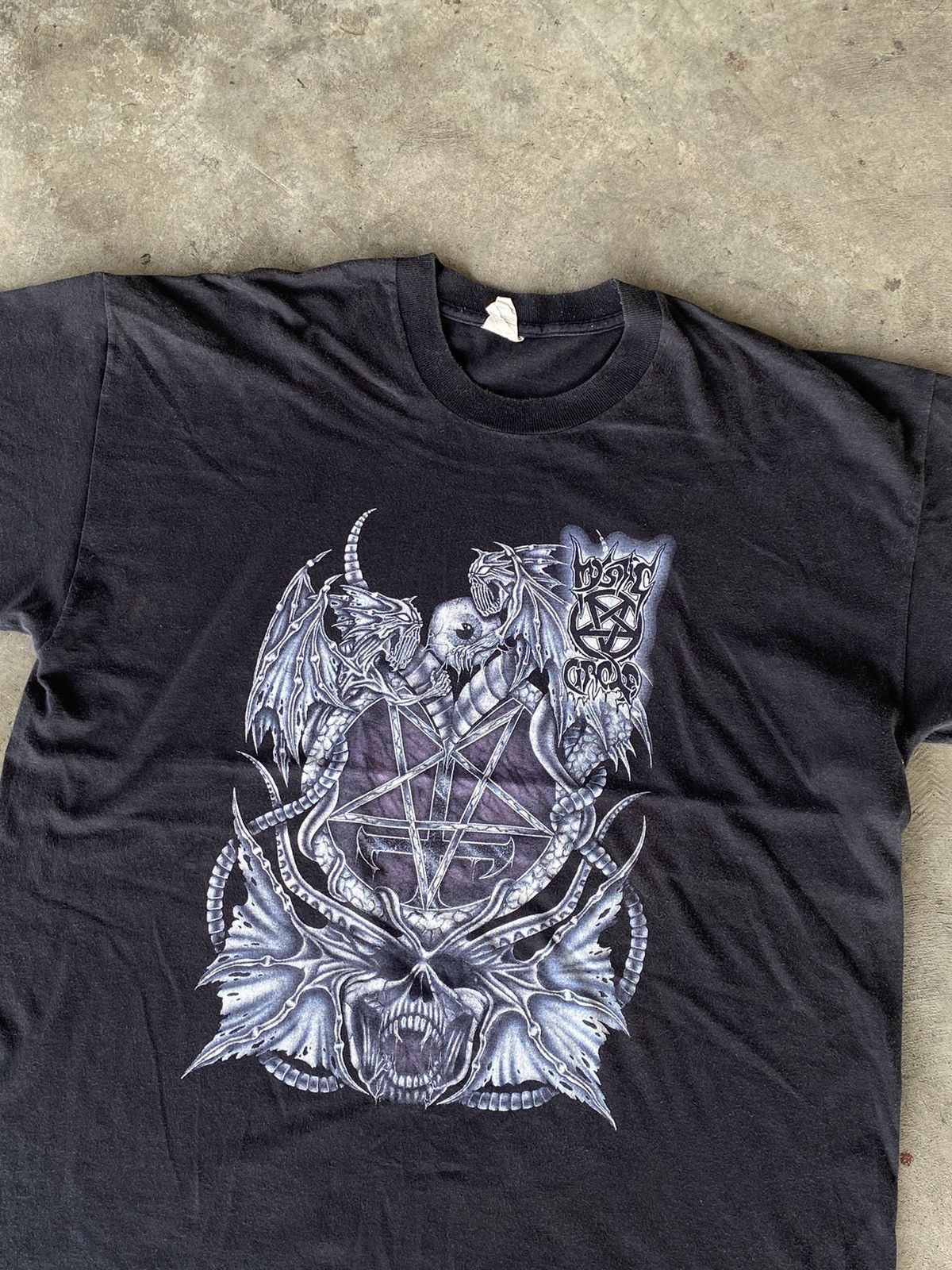 Band Tees × Japanese Brand × Vintage Mystic Circle “Black Metal” 90s Size US XL / EU 56 / 4 - 4 Thumbnail