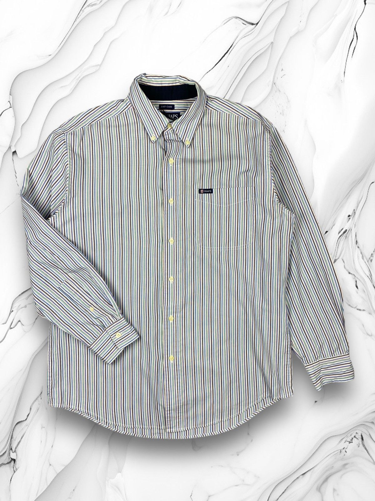 Vintage Chaps Ralph Lauren Striped Button Up Shirt Size M