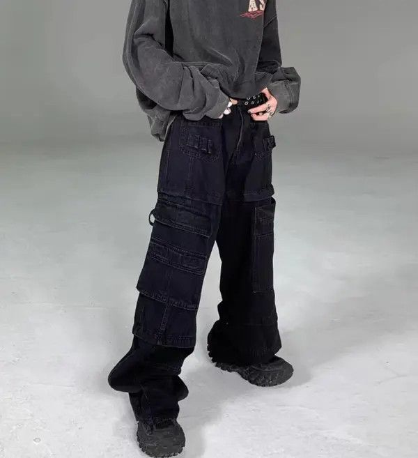VIBE Industrial wash heavyweight cargo jeans with large pockets Size US 32 / EU 48 - 3 Thumbnail