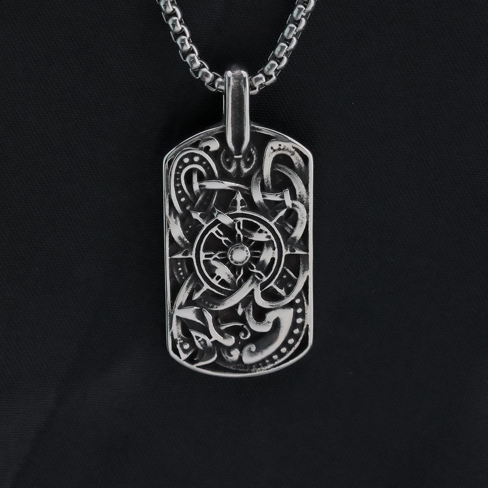 Jewelry Nordic Viking Pirate Compass Necklace Size ONE SIZE - 2 Thumbnail
