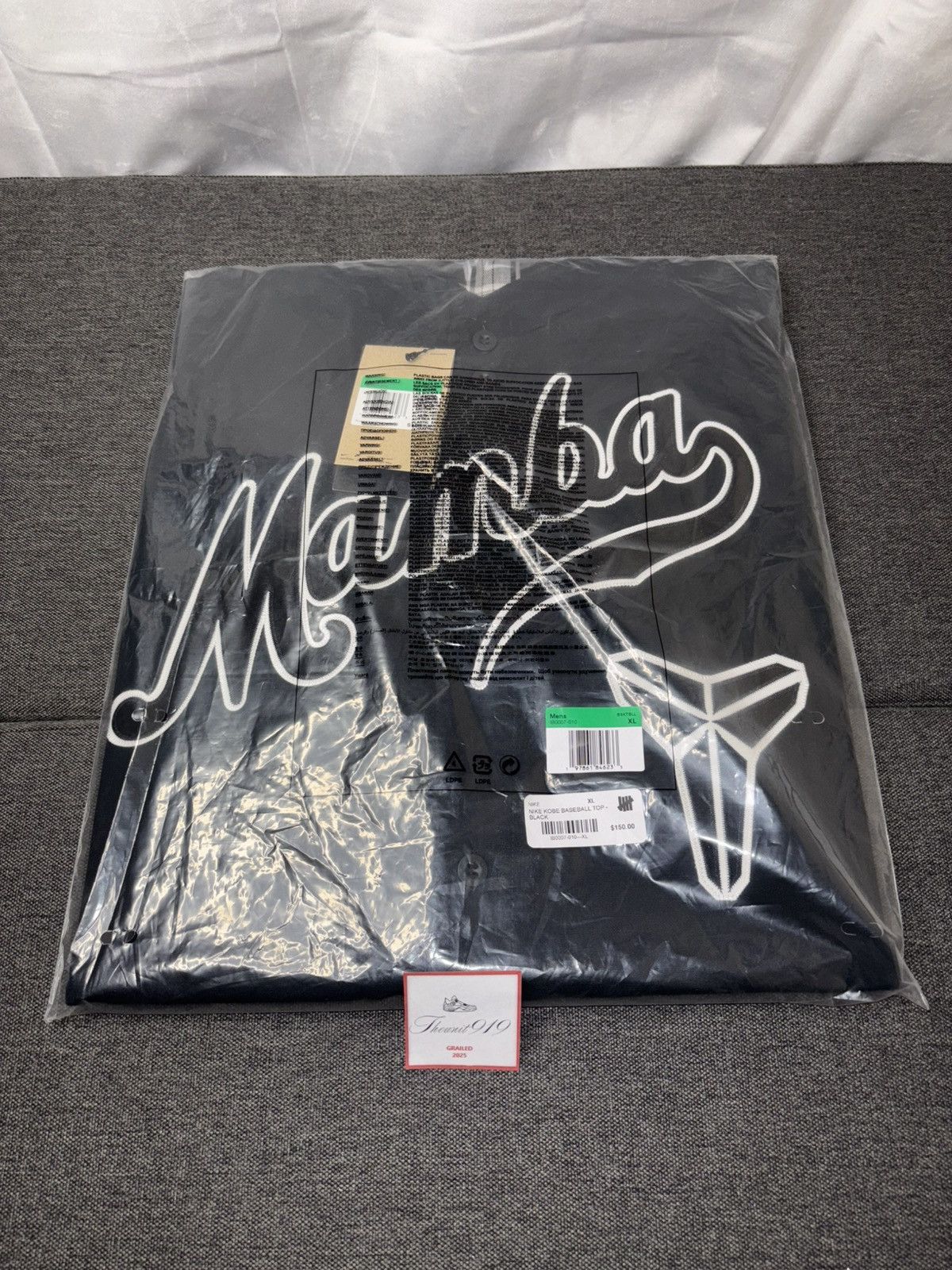 Nike Nike Kobe Bryant Mamba Baseball Jersey Black XL IB0007-010 Size US XL / EU 56 / 4 - 1 Thumbnail