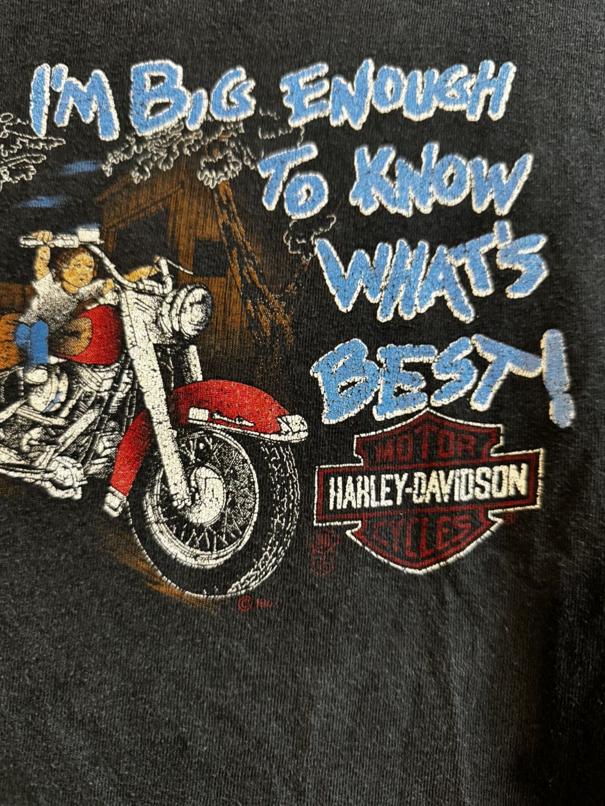 Harley Davidson Rare 80s Harley Davidson 1987 I’m big enough Vintage Tshirt Size M / US 6-8 / IT 42-44 - 2 Thumbnail