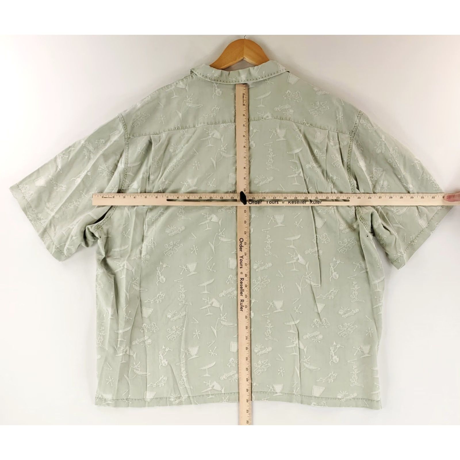 Nat Nast Nat Nast Shirt Button-Up 100% Silk Cocktails MCM Green Short Sleeve Mens 2XB Big & Tall Green Silk Short Sleeve Button-Up Mens 2XB Size US XXL / EU 58 / 5 - 8 Thumbnail