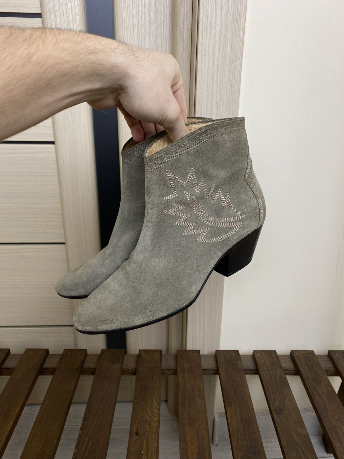 Isabel Marant ISABEL MARANT Dacken Suede Western Embroidered Ankle Boots Size US 8 / IT 38 - 1 Thumbnail