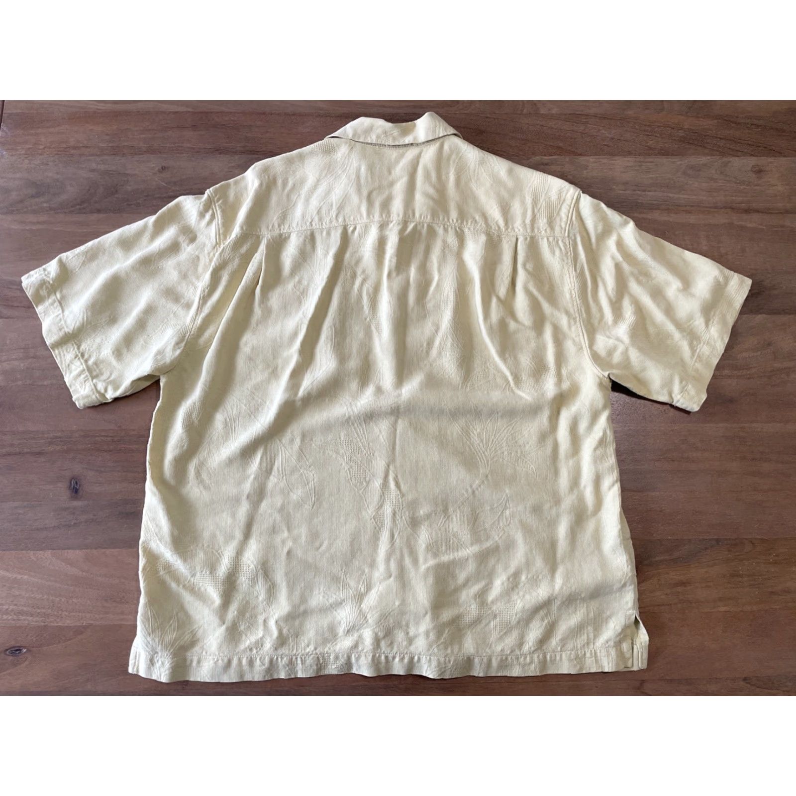Tommy Bahama Tommy Bahama Shirt Mens M Yellow 100% Silk Short Sleeve Camp Button-Up Collared Beach Tropical 90s? Size US M / EU 48-50 / 2 - 2 Thumbnail