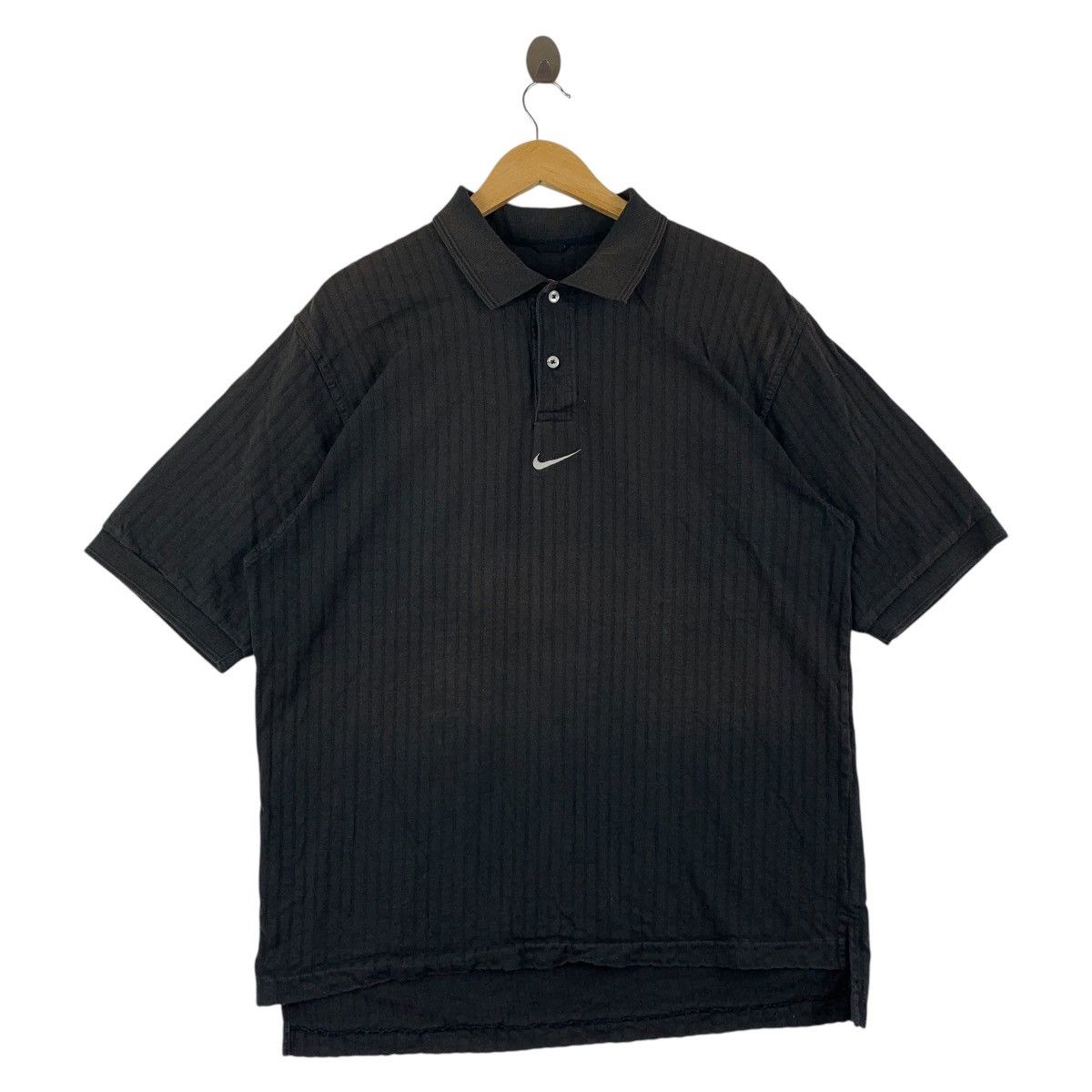 Nike × Vintage Vintage NIKE centre swoosh embroidery polo tee Size US L / EU 52-54 / 3 - 1 Thumbnail