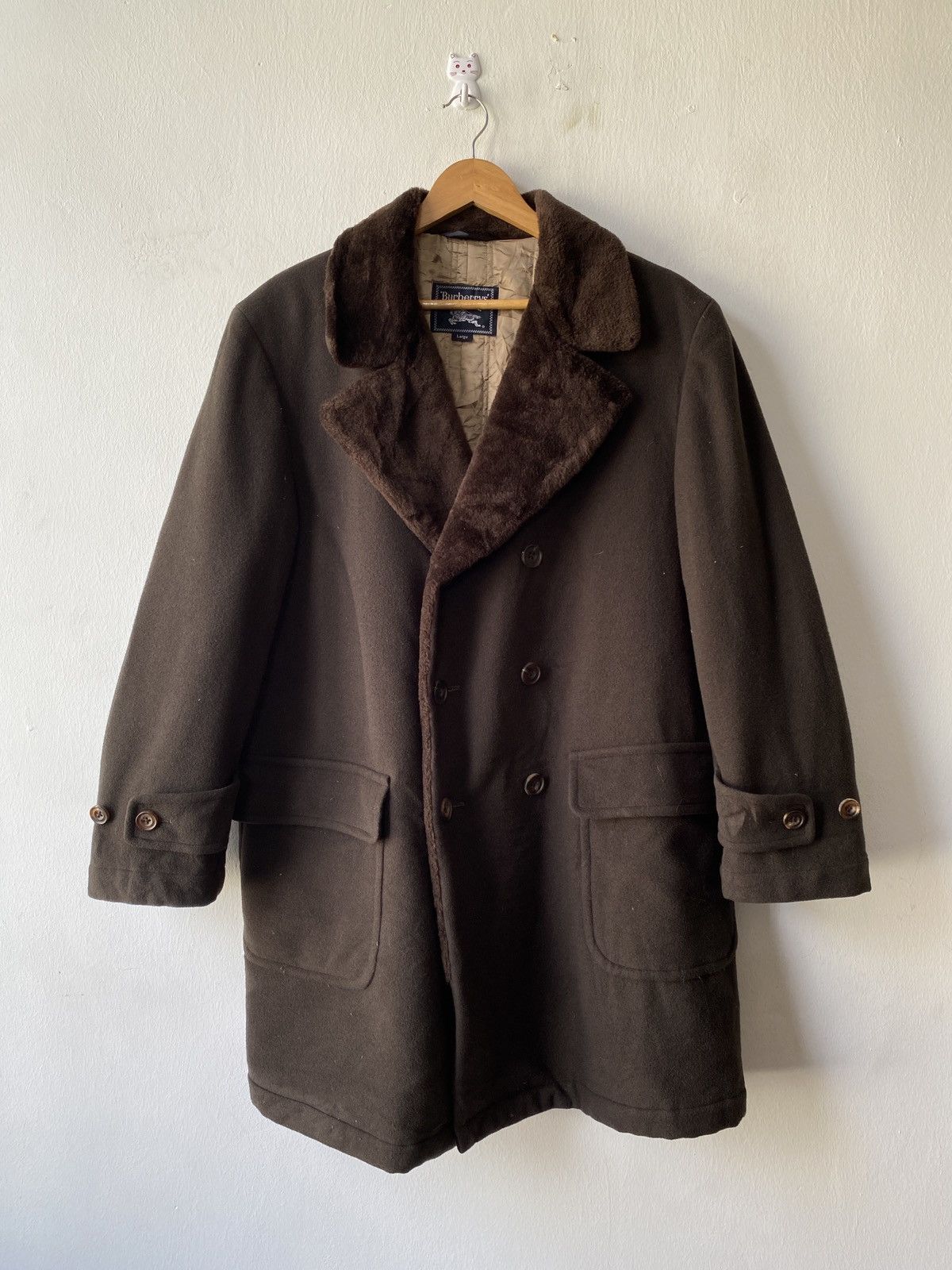Burberry Vintage 90s Burberrys Prorsum Lining Fur Wool Jacket Size US L / EU 52-54 / 3 - 4 Thumbnail