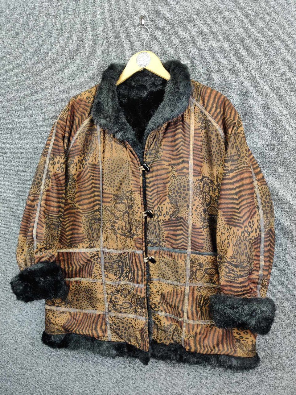 Japanese Brand Vintage Unbrand Leopard Faux Fur Fashion Jacket Size US L / EU 52-54 / 3 - 2 Thumbnail