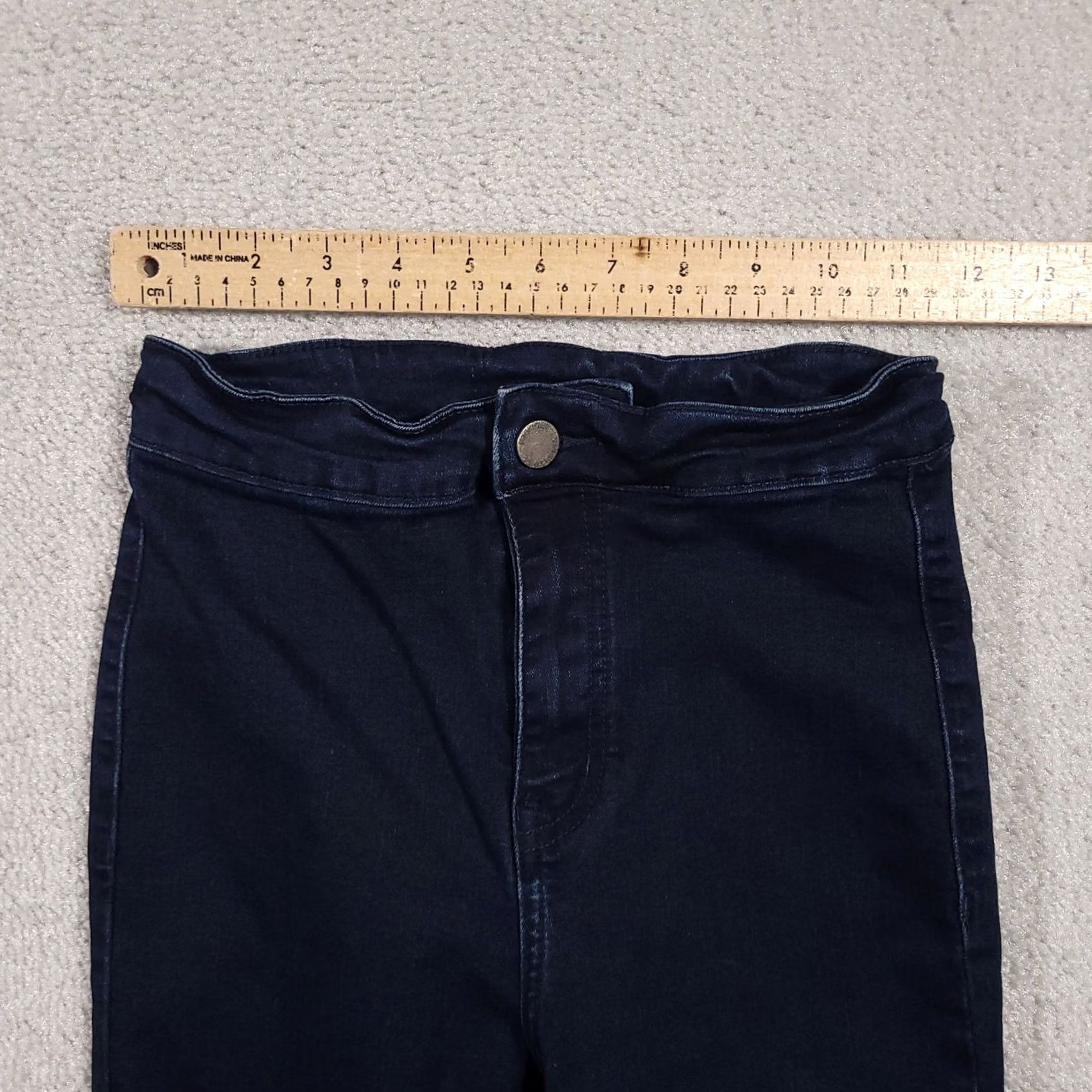 Vintage KanCan Jeans Womens 23 Dark Wash Skinny High Rise Raw Hem Stretch Denim Pants Size 40" / US 18 - 7 Thumbnail