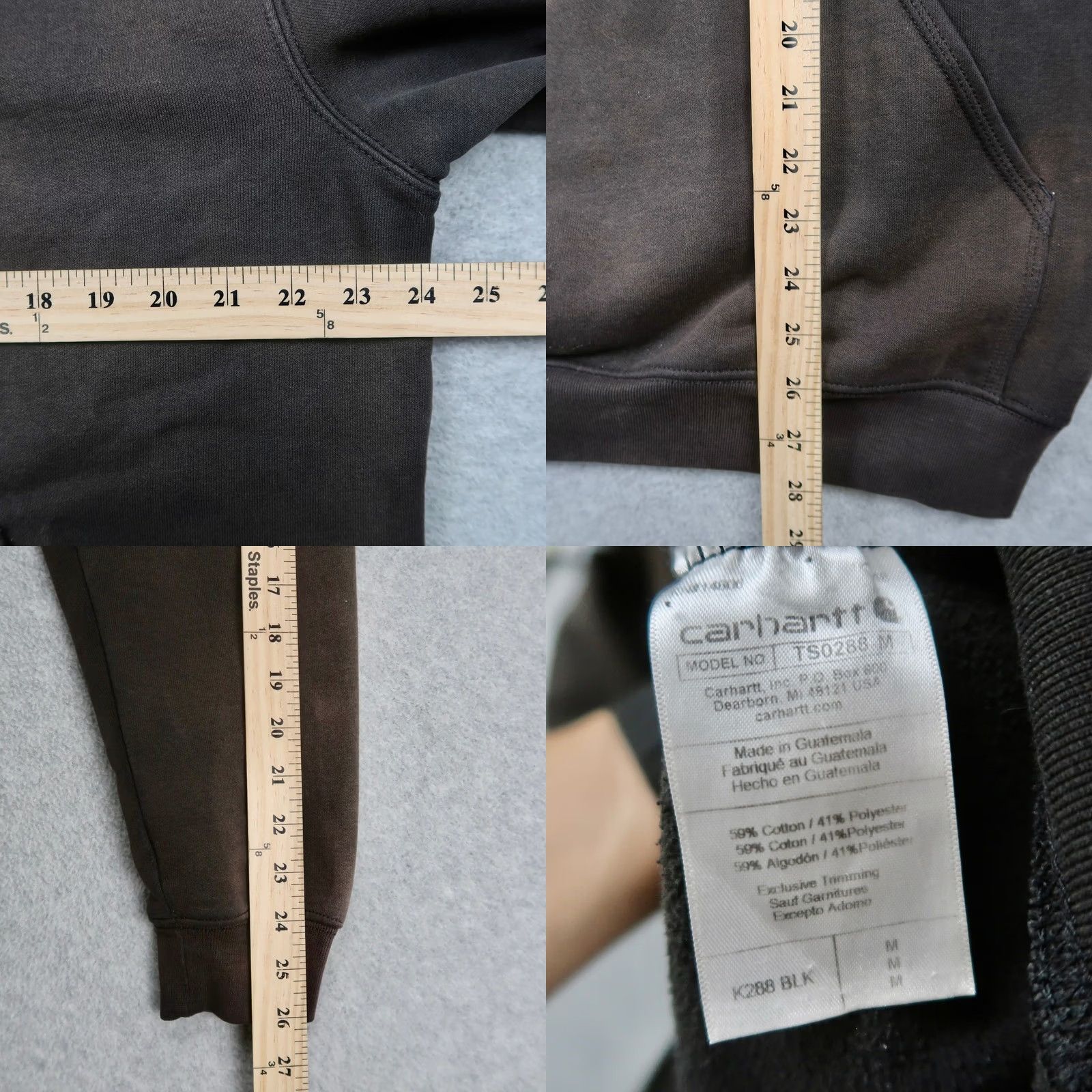 Carhartt Carhartt Hoodie Mens Loose Fit Sun Faded Black Graphic Logo Sleeve M Medium Size US M / EU 48-50 / 2 - 8 Thumbnail
