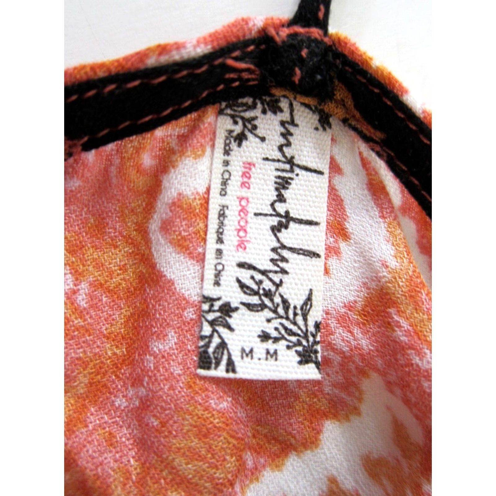 Free People Free People Intimately Tank Top Blouse M Women Floral Spaghetti Strap Rayon Black Pink Sleeveless 90s Bohemian Basic Shirt Womens Size M / US 6-8 / IT 42-44 - 4 Thumbnail