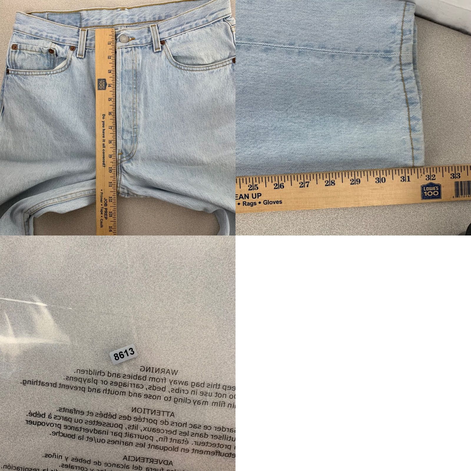 Levi's VINTAGE Levi's 501 Jeans Mens 34x32 Light Blue Button Fly 90s Straight Denim USA Made Size US 32 / EU 48 - 8 Thumbnail