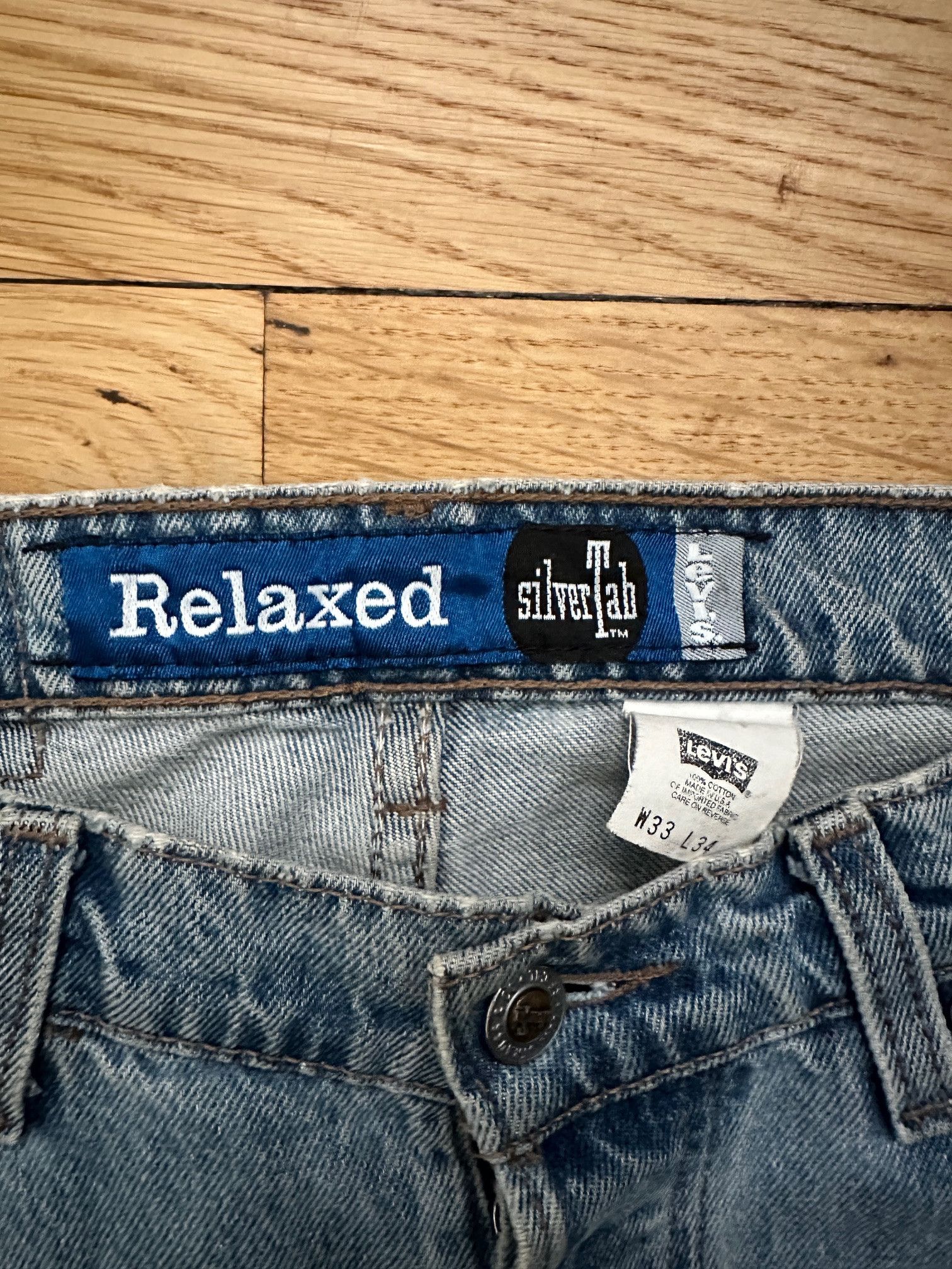 Levi's Vintage 90's Silvertab Levi's Relaxed Blue Label USA 33x34 Size US 33 - 2 Thumbnail