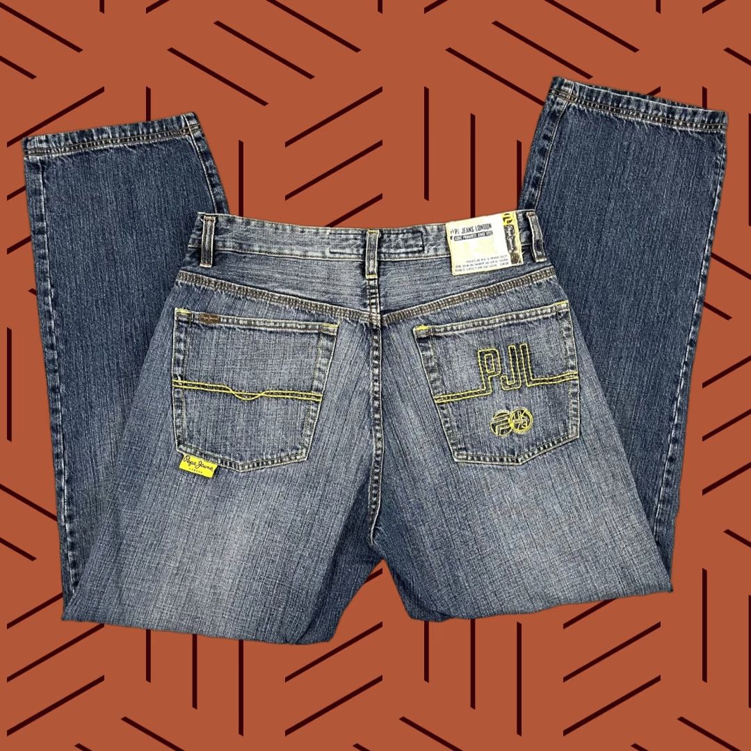 Denime VINTAGE Pepe Jeans London Wide Leg Jeans Mens 32x32 Blue Denim Hip Hop Y2K Size US 32 / EU 48 - 1 Thumbnail