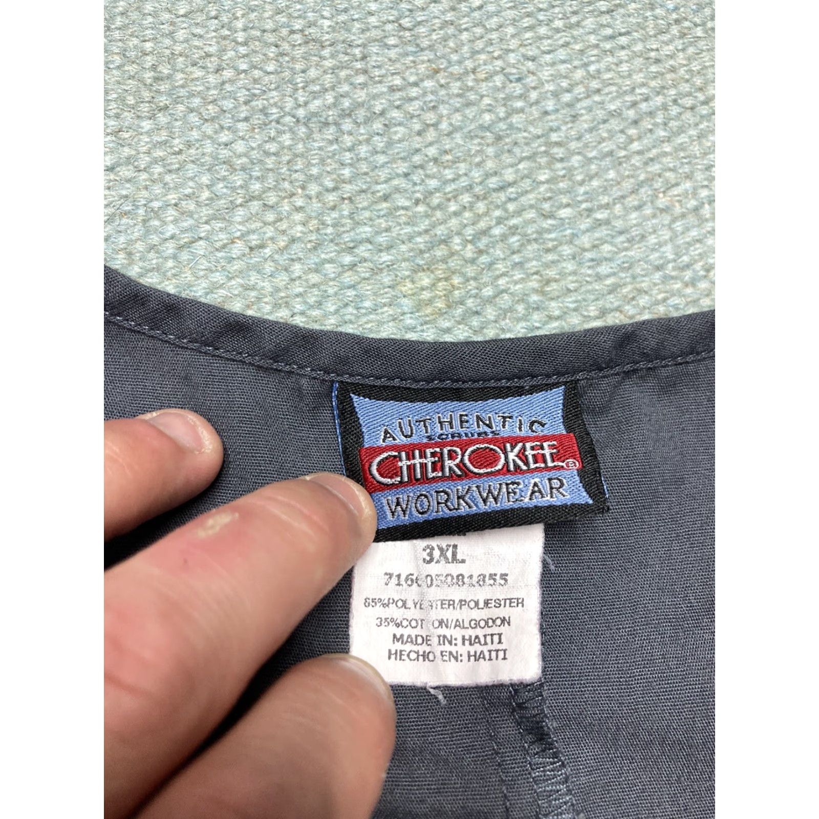 Cherokee Cherokee Scrub Top Gray Adult Women’s 3XL Doctor Nurse EUC Medical Workwear Size XXL / US 16-18 / IT 52-54 - 4 Thumbnail