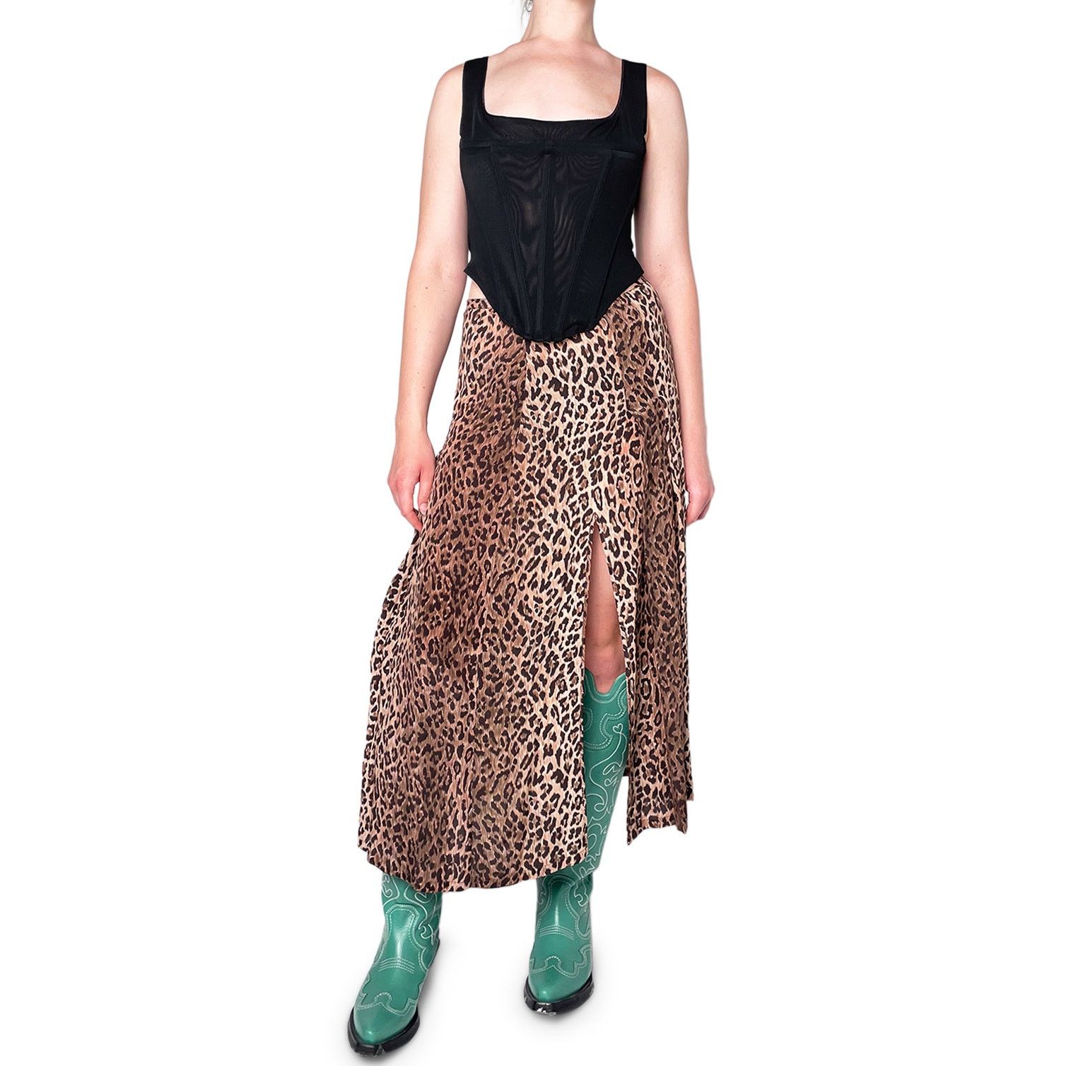 RIXO Gold And Black Ocelot Print Stripe Skirt Size 27" / US 4 / IT 40 - 5 Thumbnail