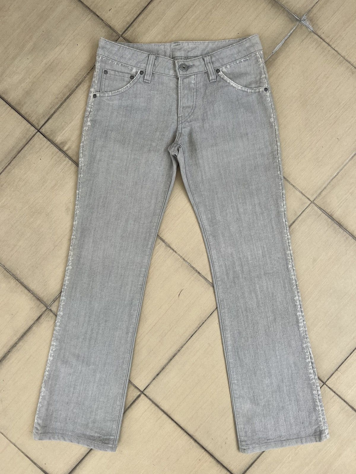 Issey Miyake Vintage Issey Miyake A-Poc Galaxy Grey Denim Flare Jeans Size US 28 / EU 44 - 1 Thumbnail
