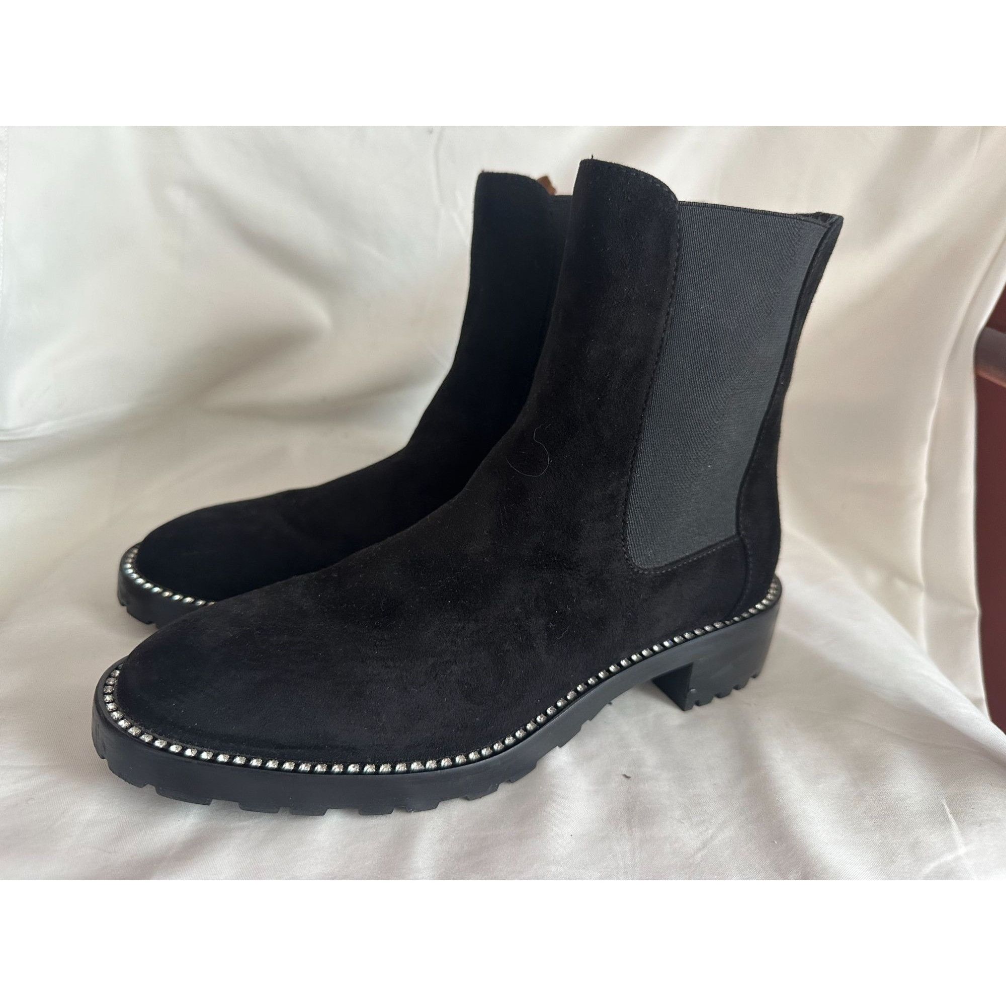 Stuart Weitzman Stuart Weitzman women's Kolbie Shine embellished booties in Size US 8 / IT 38 - 1 Thumbnail